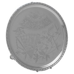 Aesthetic Design Victorian Silver Plated Salver - Circa 1870 - Atkin Brothers