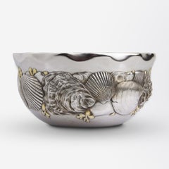 Ciotola in argento di epoca estetica con motivo a conchiglia di Whiting Manufacturing Company