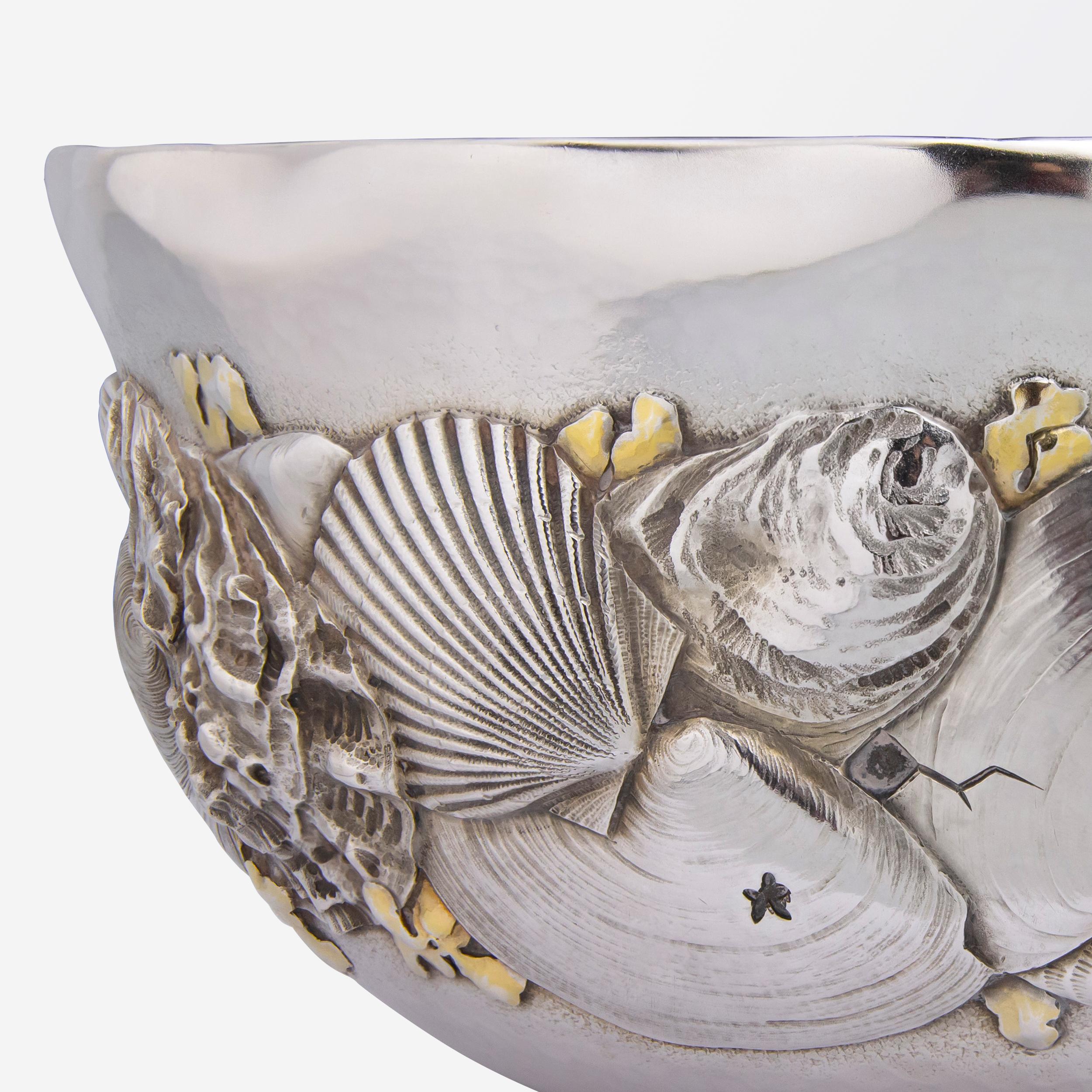 Aesthetic Movement Aesthetic Era Sterling Bowl with Shell Motif by Whiting Manufacturing Company For Sale