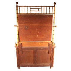 Aesthetic Faux Bamboo Mirrored Birds-Eye Maple Chest, Attributed to R J Horner