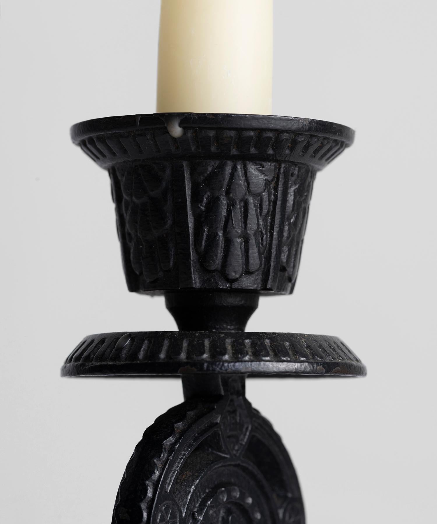 English Aesthetic Iron Candlesticks