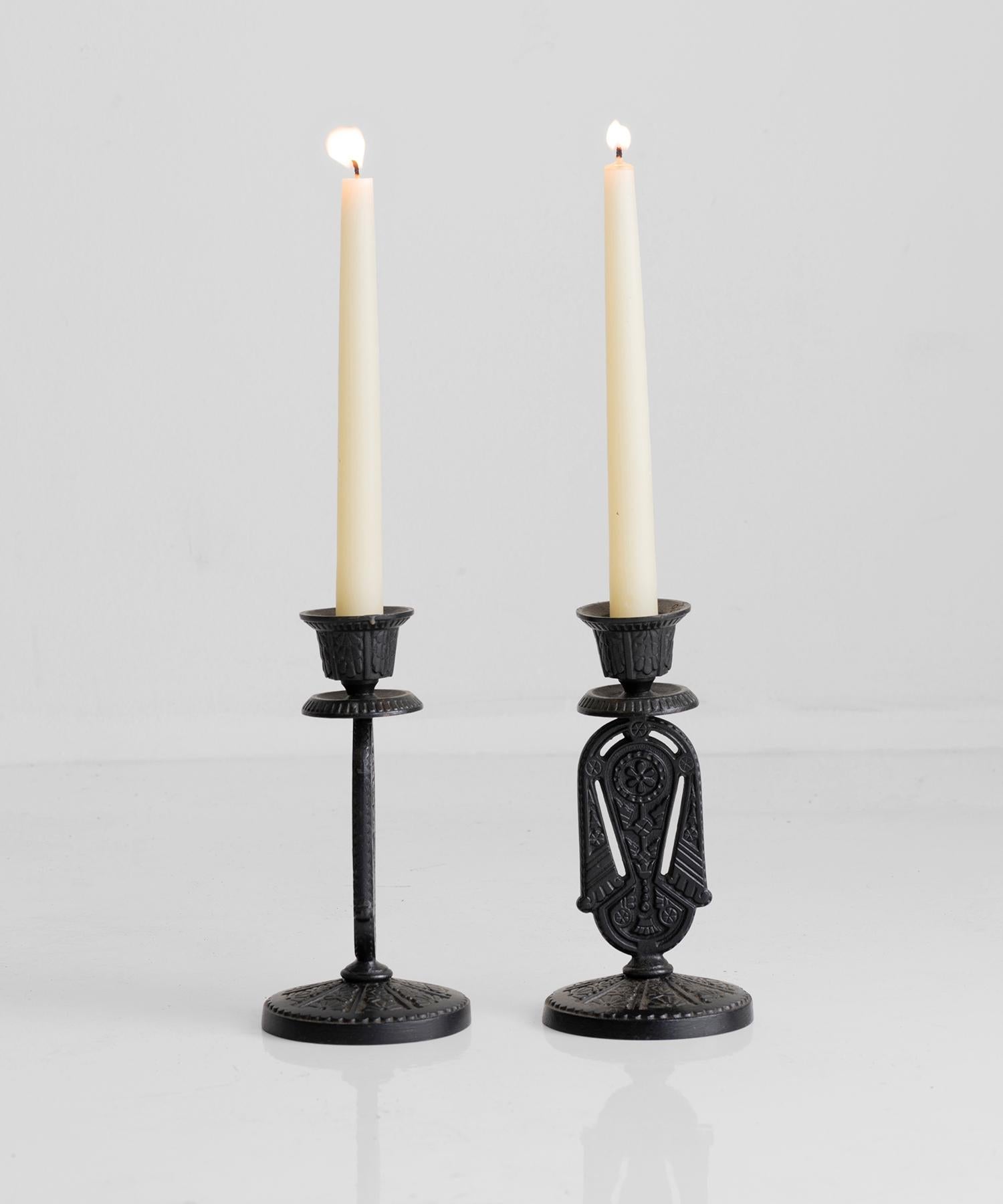 Cast Aesthetic Iron Candlesticks