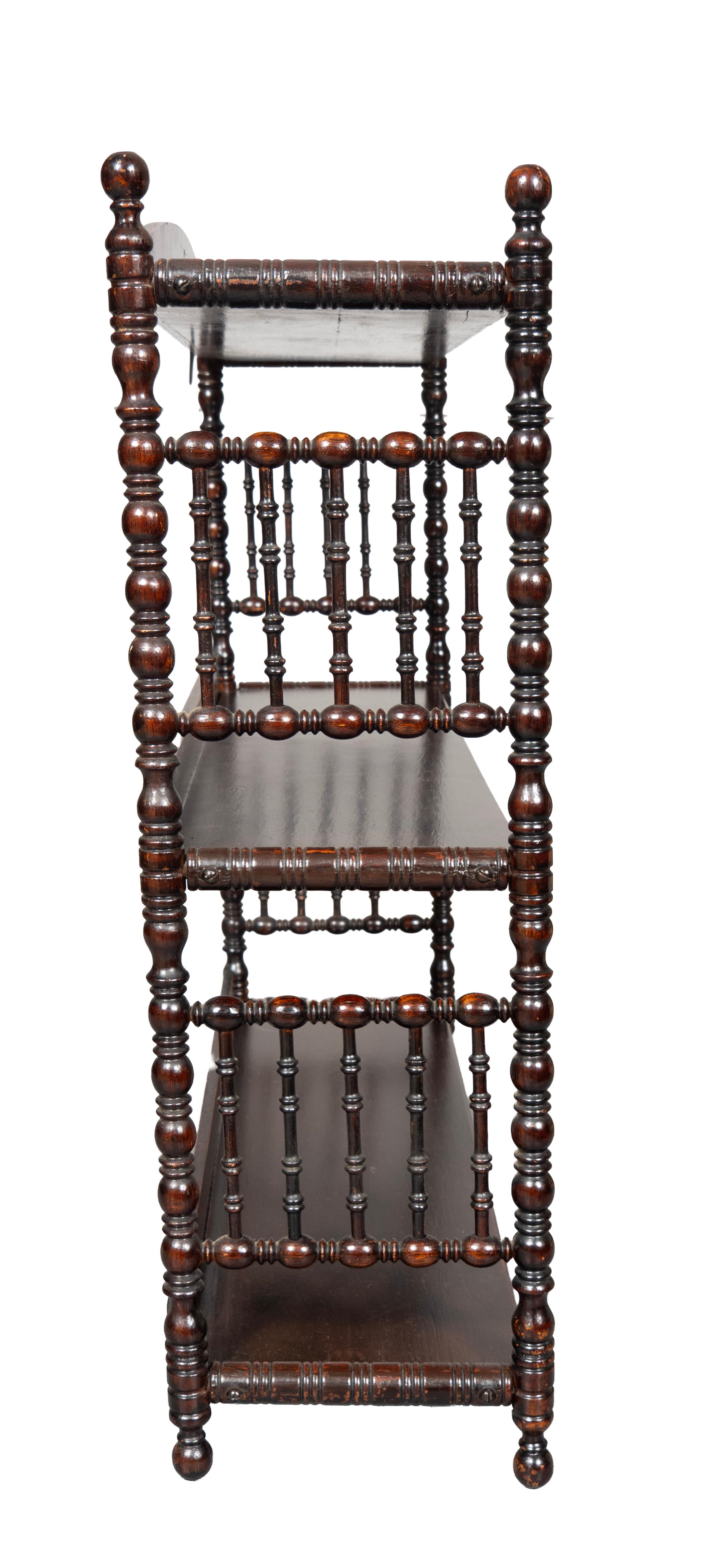 Aesthetic Movement Aesthetic Mahogany Hanging Shelf For Sale