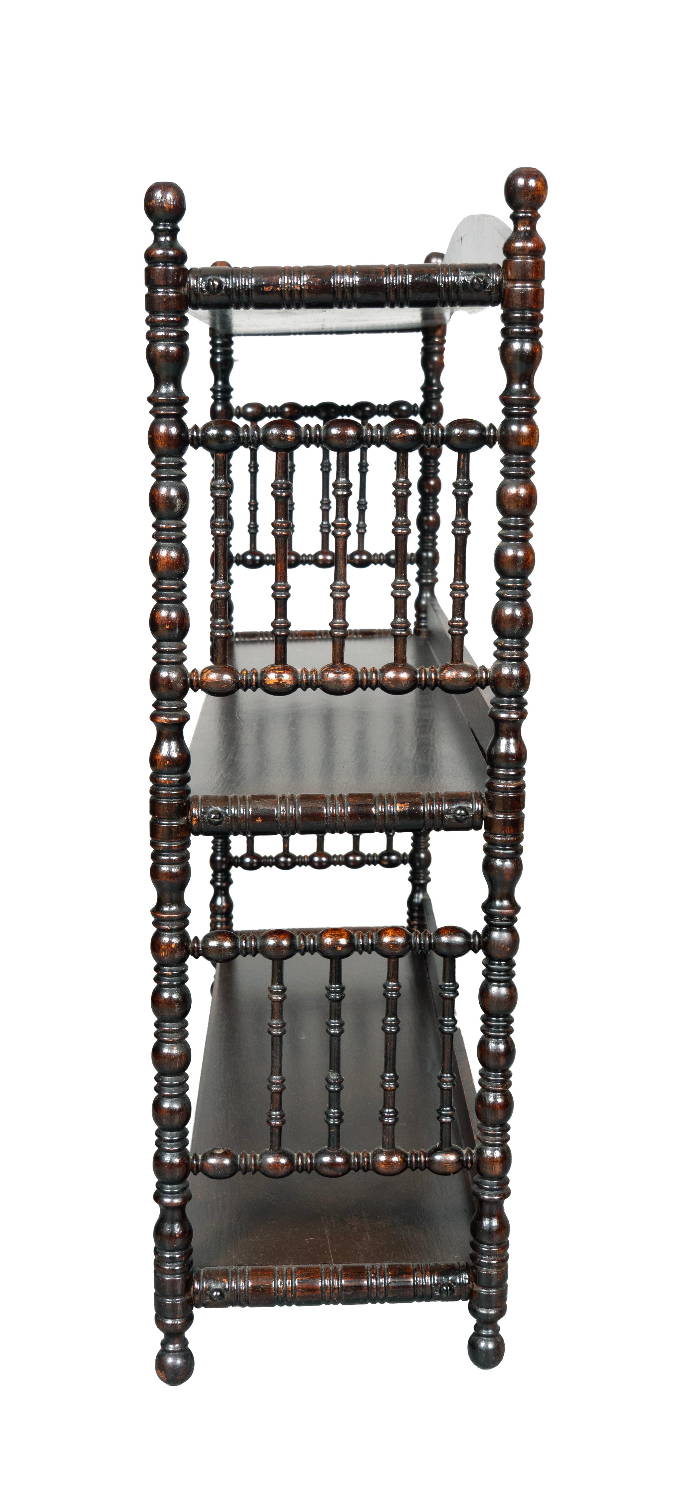 Late 19th Century Aesthetic Mahogany Hanging Shelf For Sale