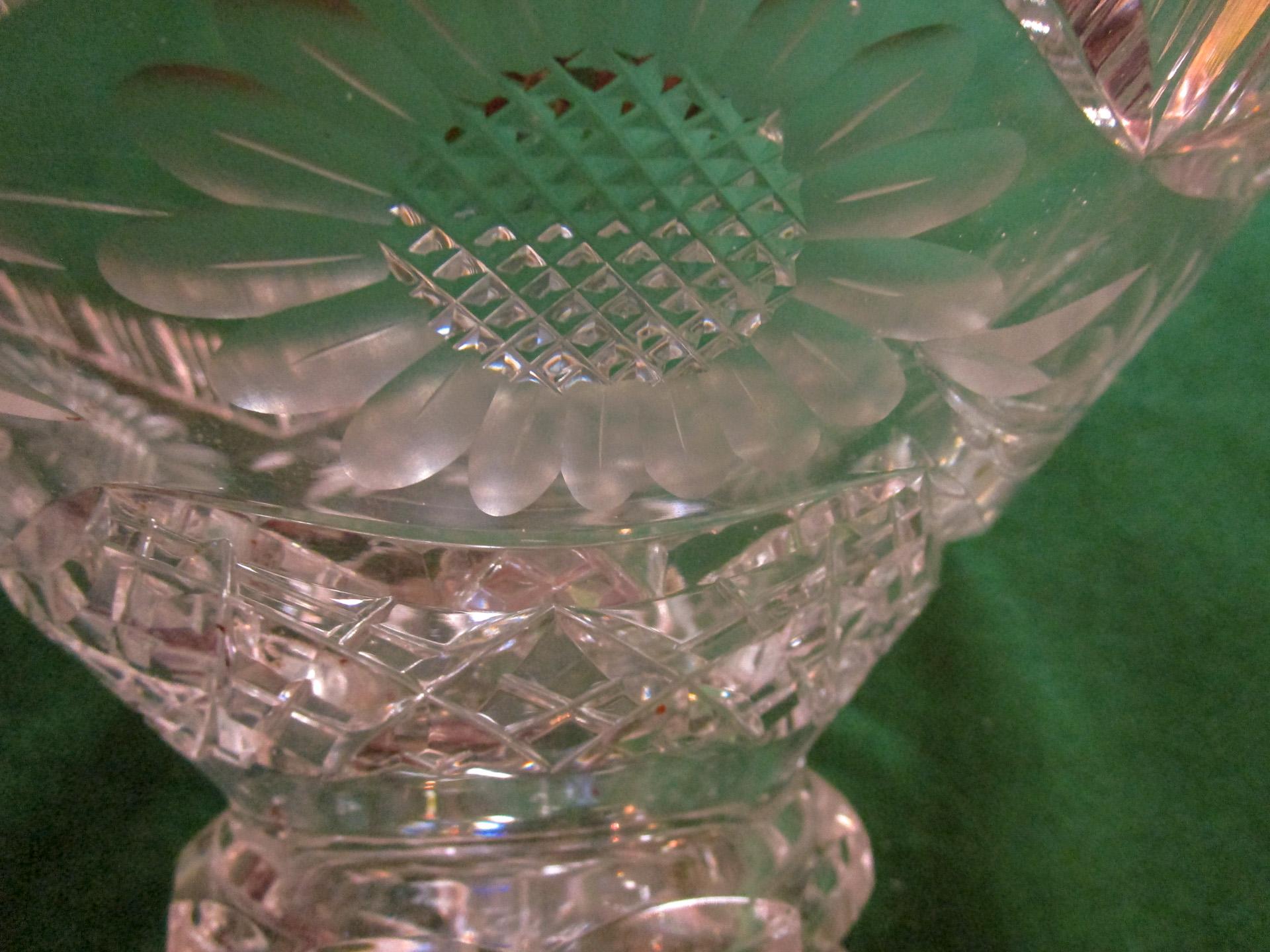 Cut Glass Aesthetic Movement American Cut-Glass Bowl on Pedestal