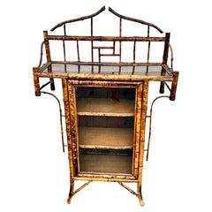 Aesthetic Movement Antique Burnt Bamboo Cabinet, England, Circa 1880s