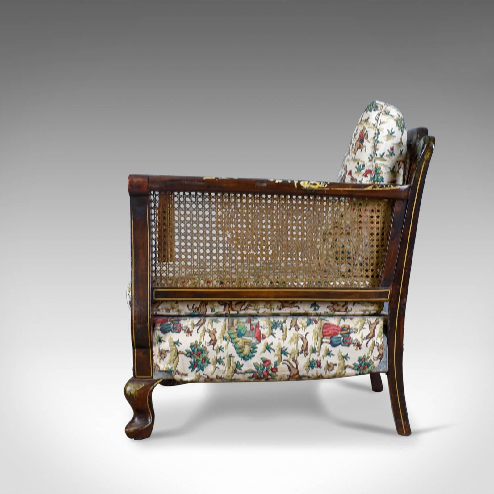 Upholstery Aesthetic Movement, Antique, Conservatory Suite, Chinoiserie, Bergère circa 1910