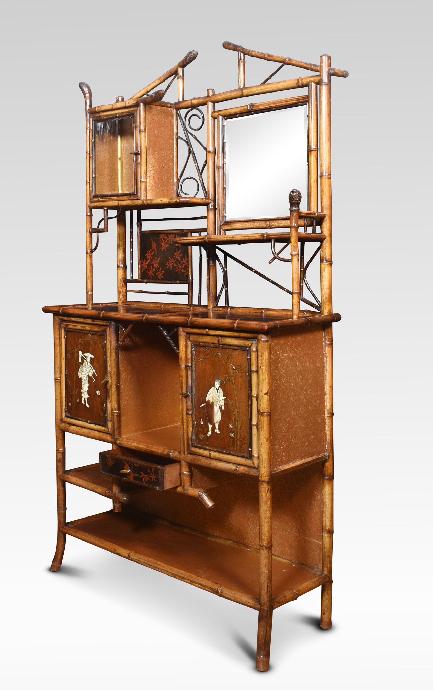 Aesthetic Movement Bamboo and Lacquer Cabinet For Sale 2