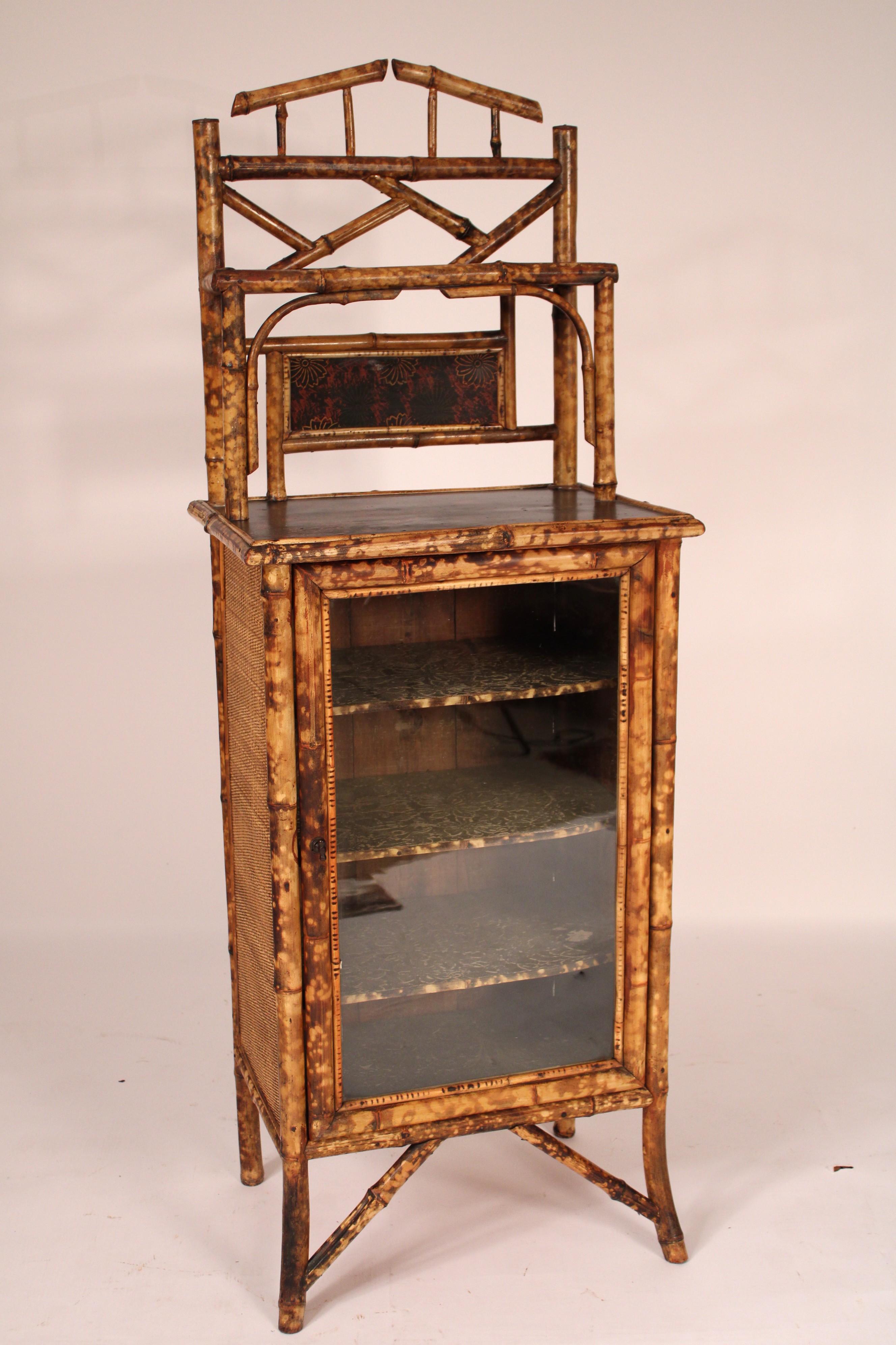 European Aesthetic Movement bamboo and Lacquer Cabinet For Sale