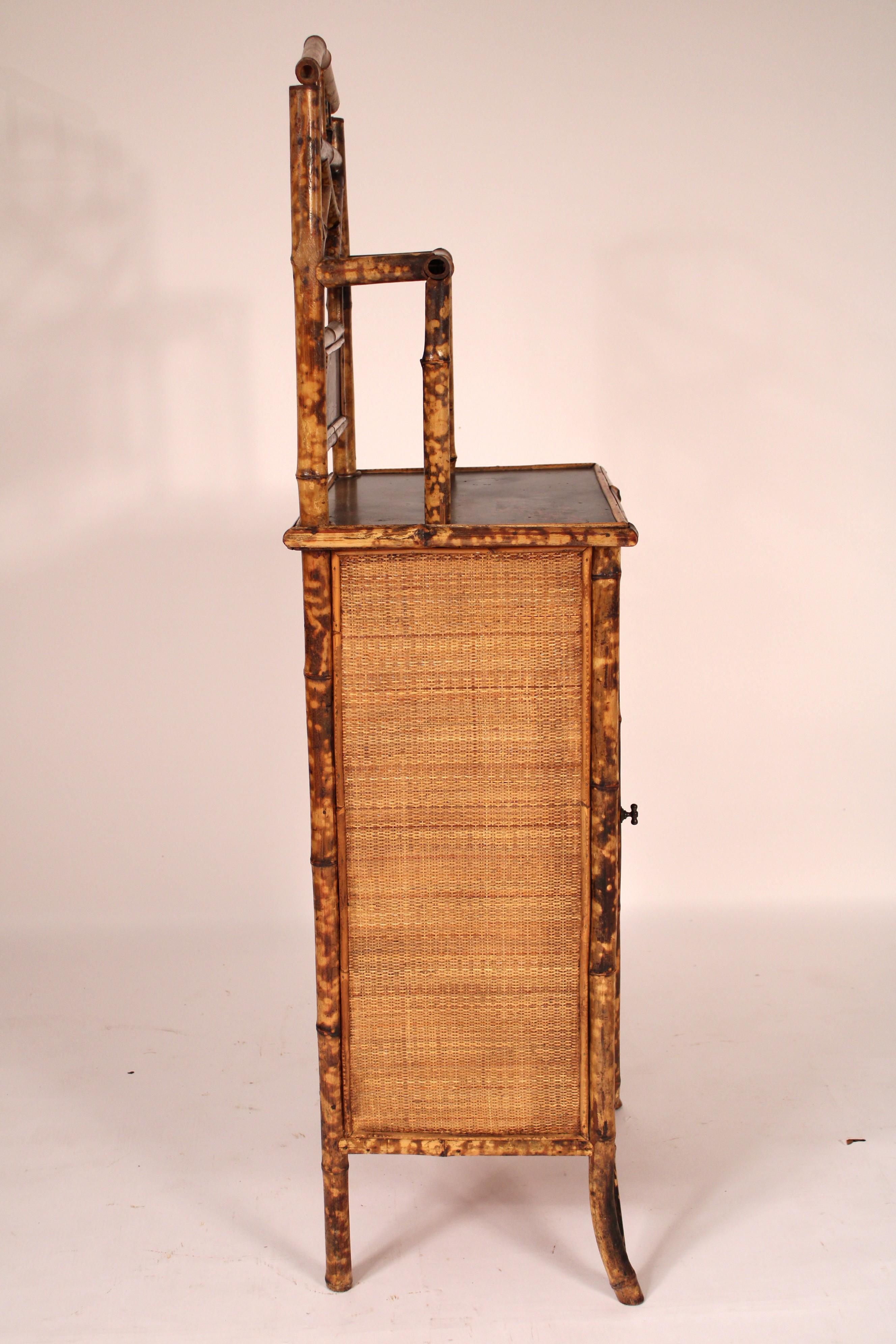 Aesthetic Movement bamboo and Lacquer Cabinet In Good Condition For Sale In Laguna Beach, CA