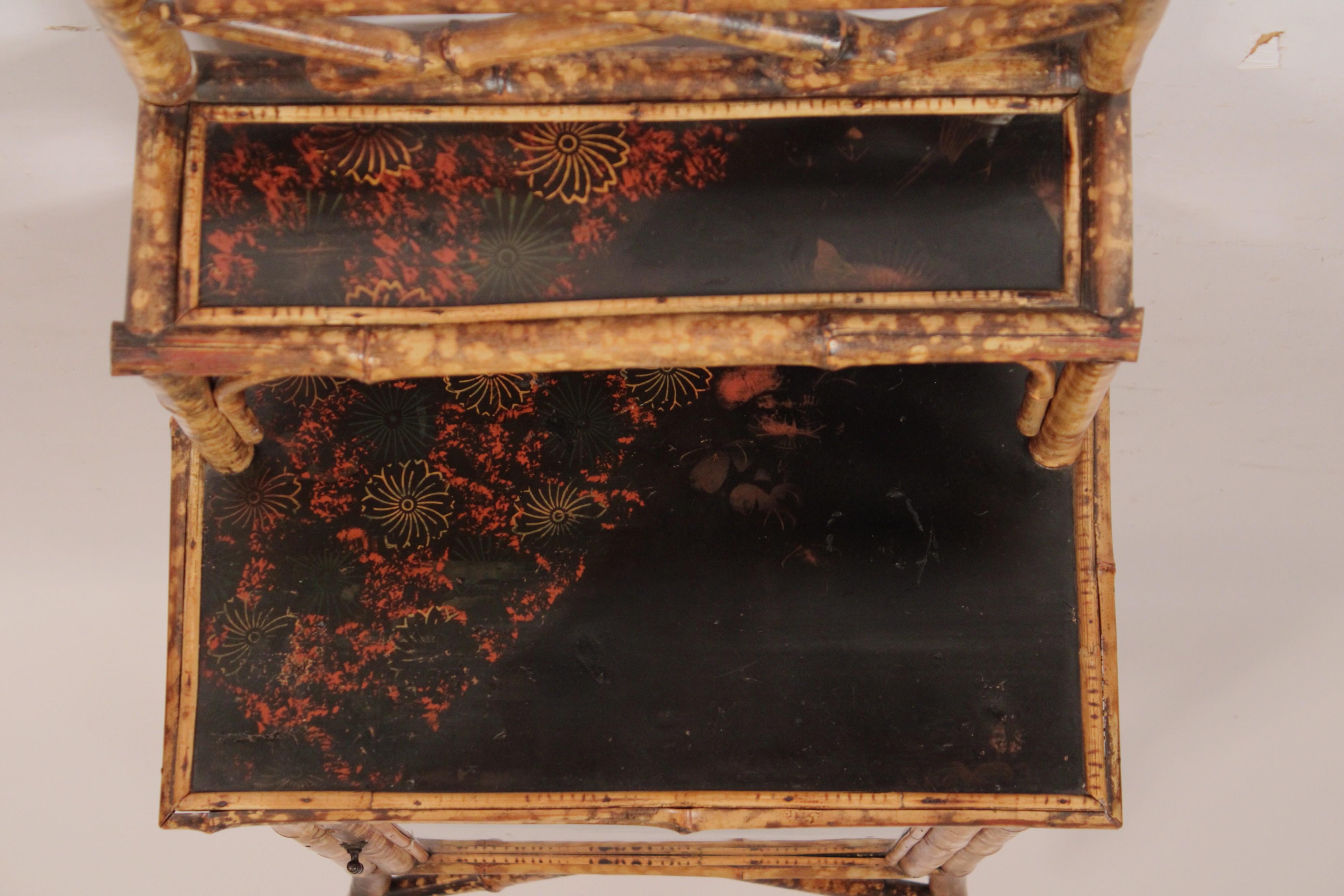 Early 20th Century Aesthetic Movement bamboo and Lacquer Cabinet For Sale