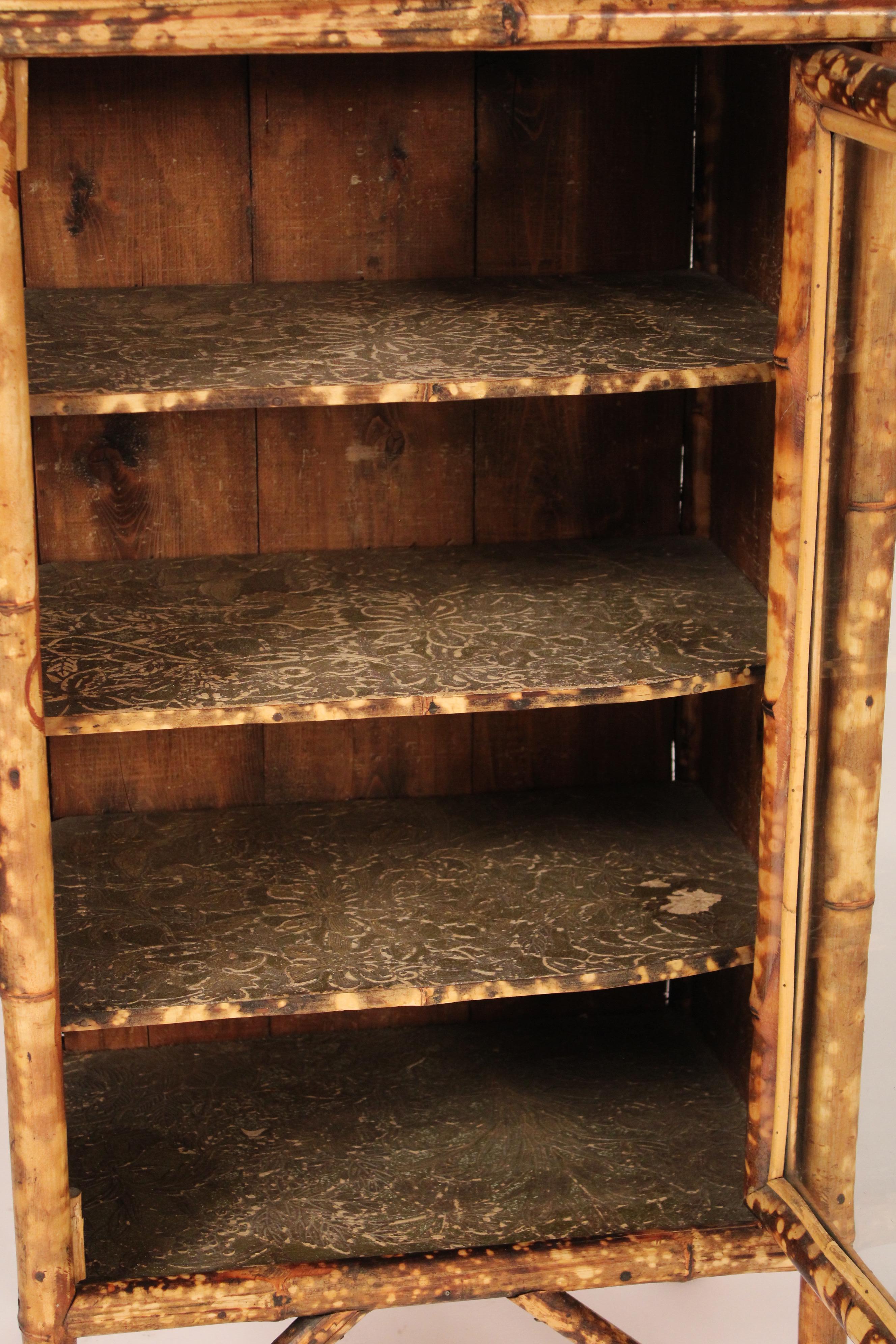 Bamboo Aesthetic Movement bamboo and Lacquer Cabinet For Sale
