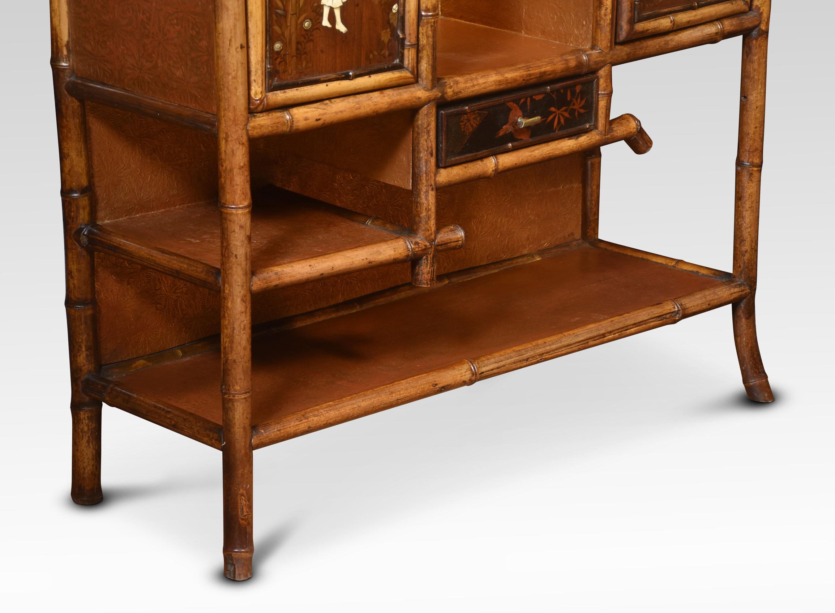 British Aesthetic Movement Bamboo and Lacquer Cabinet