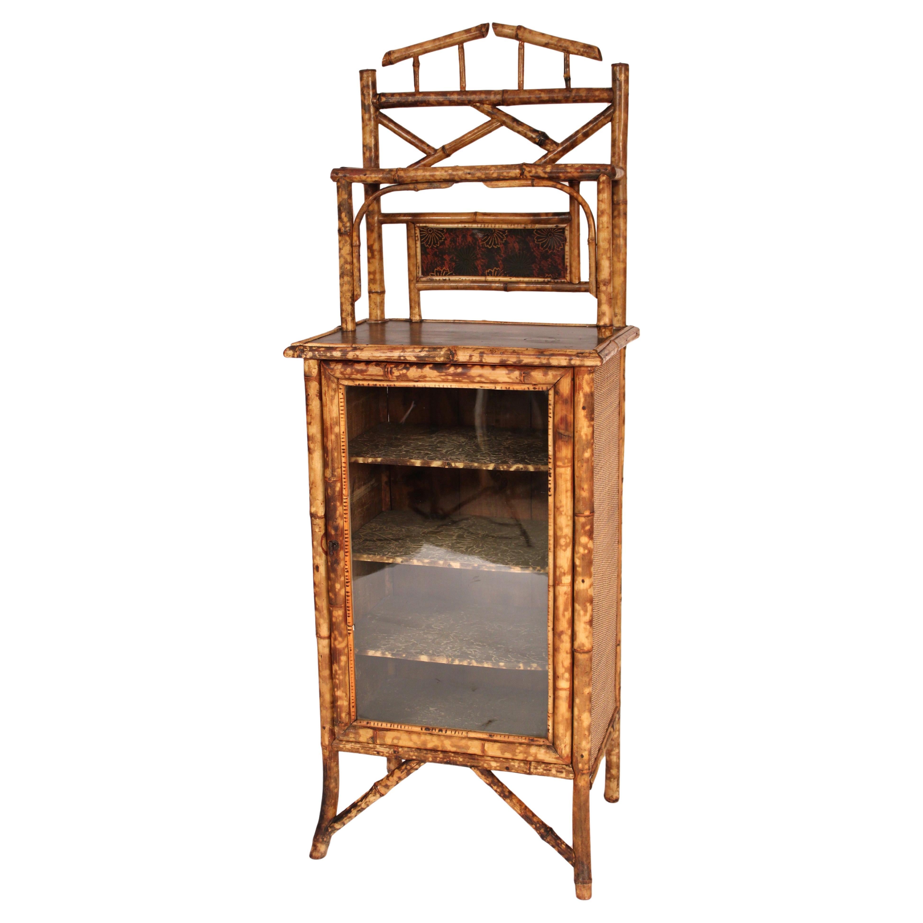 Aesthetic Movement bamboo and Lacquer Cabinet For Sale