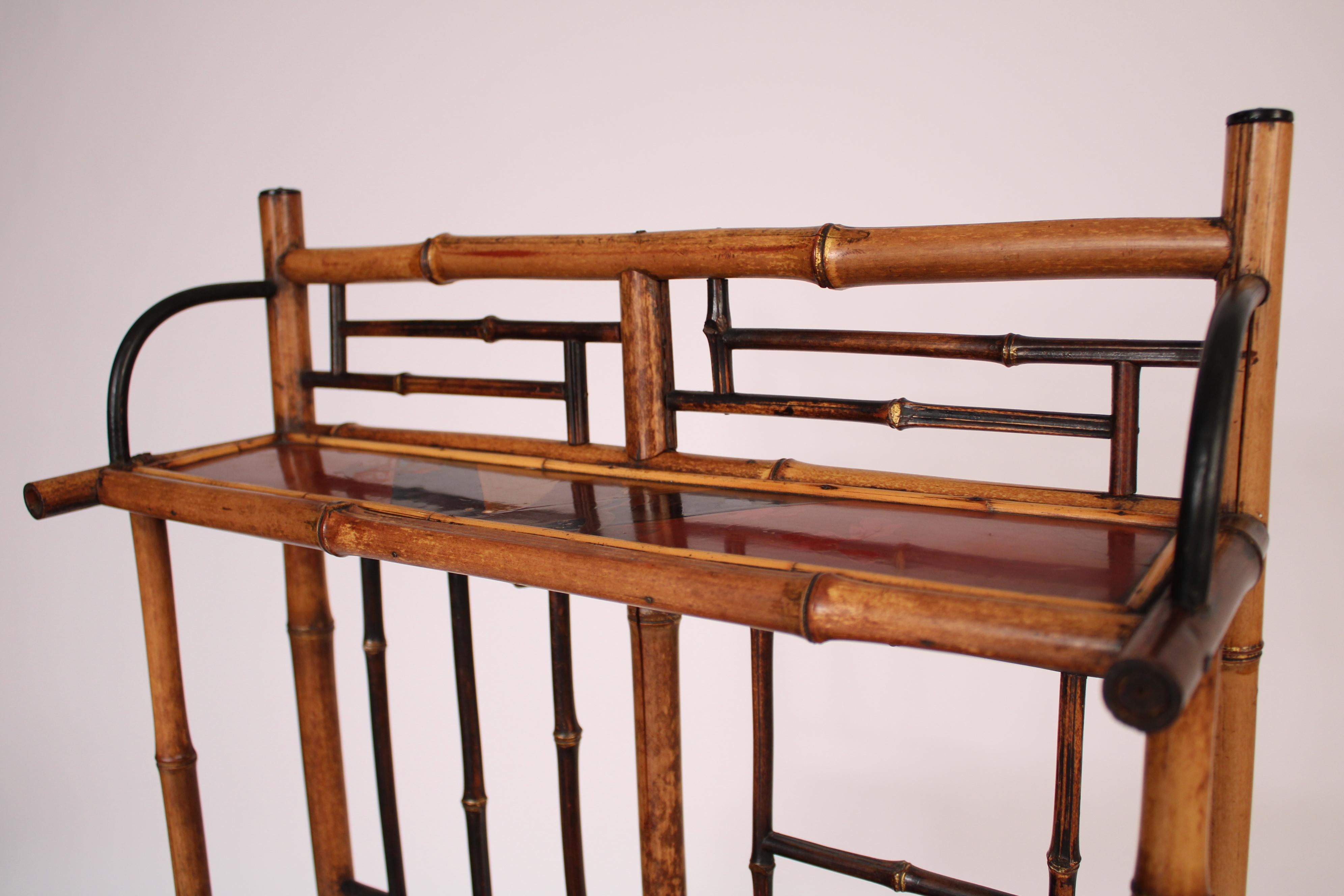 Aesthetic Movement Bamboo and Lacquer Etagere For Sale 7