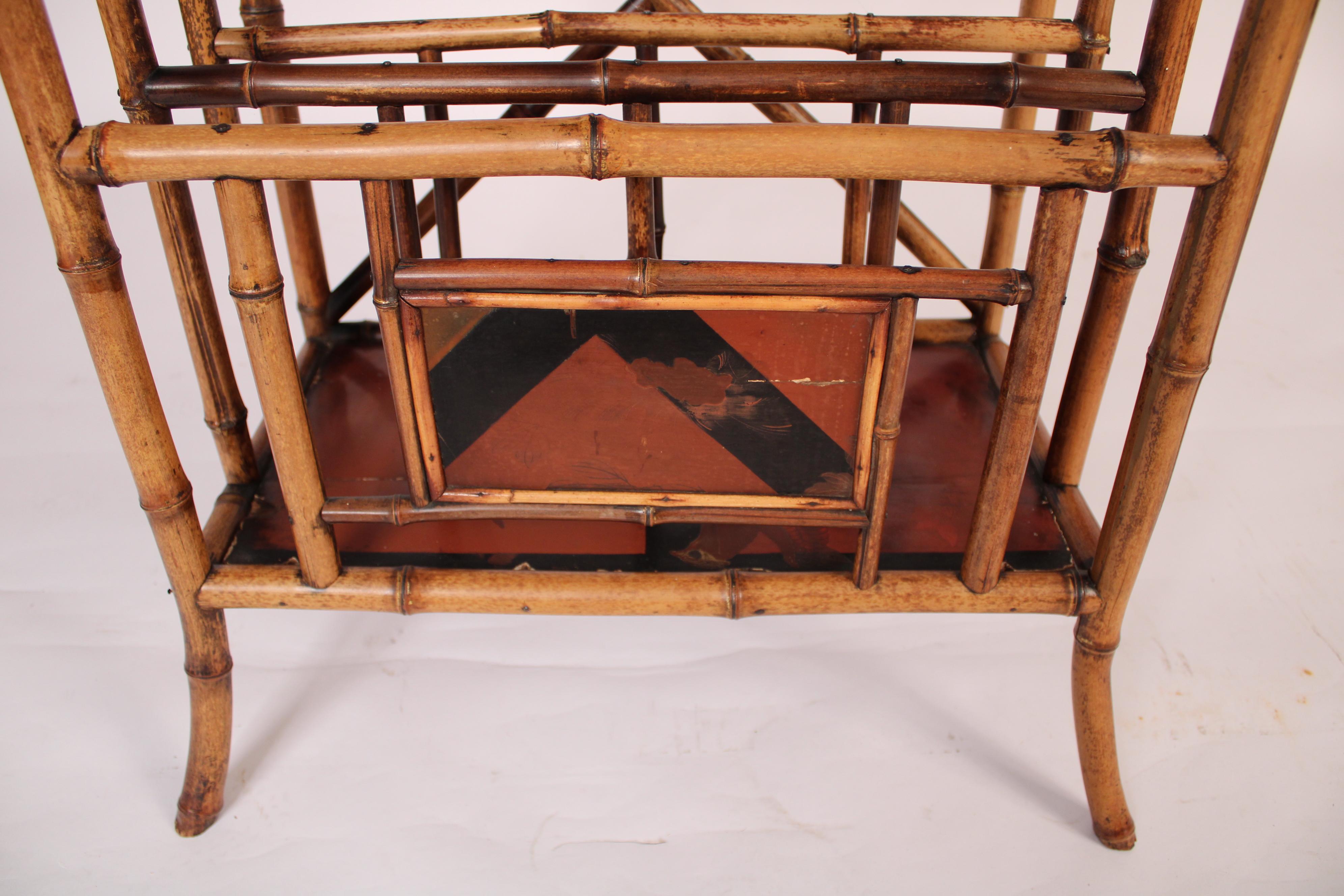 Aesthetic Movement Bamboo and Lacquer Etagere For Sale 3