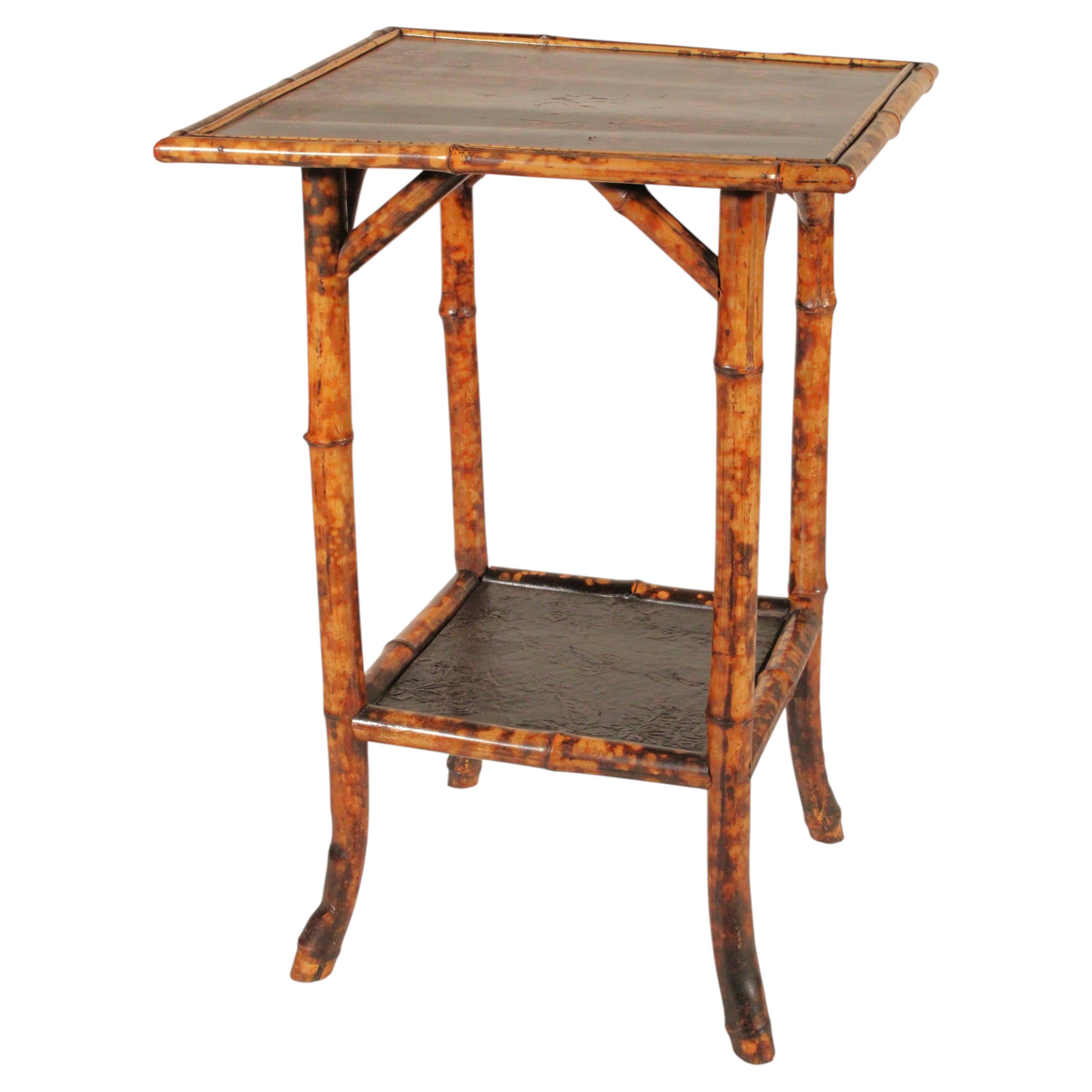 Aesthetic Movement Bamboo and Lacquer Side Table