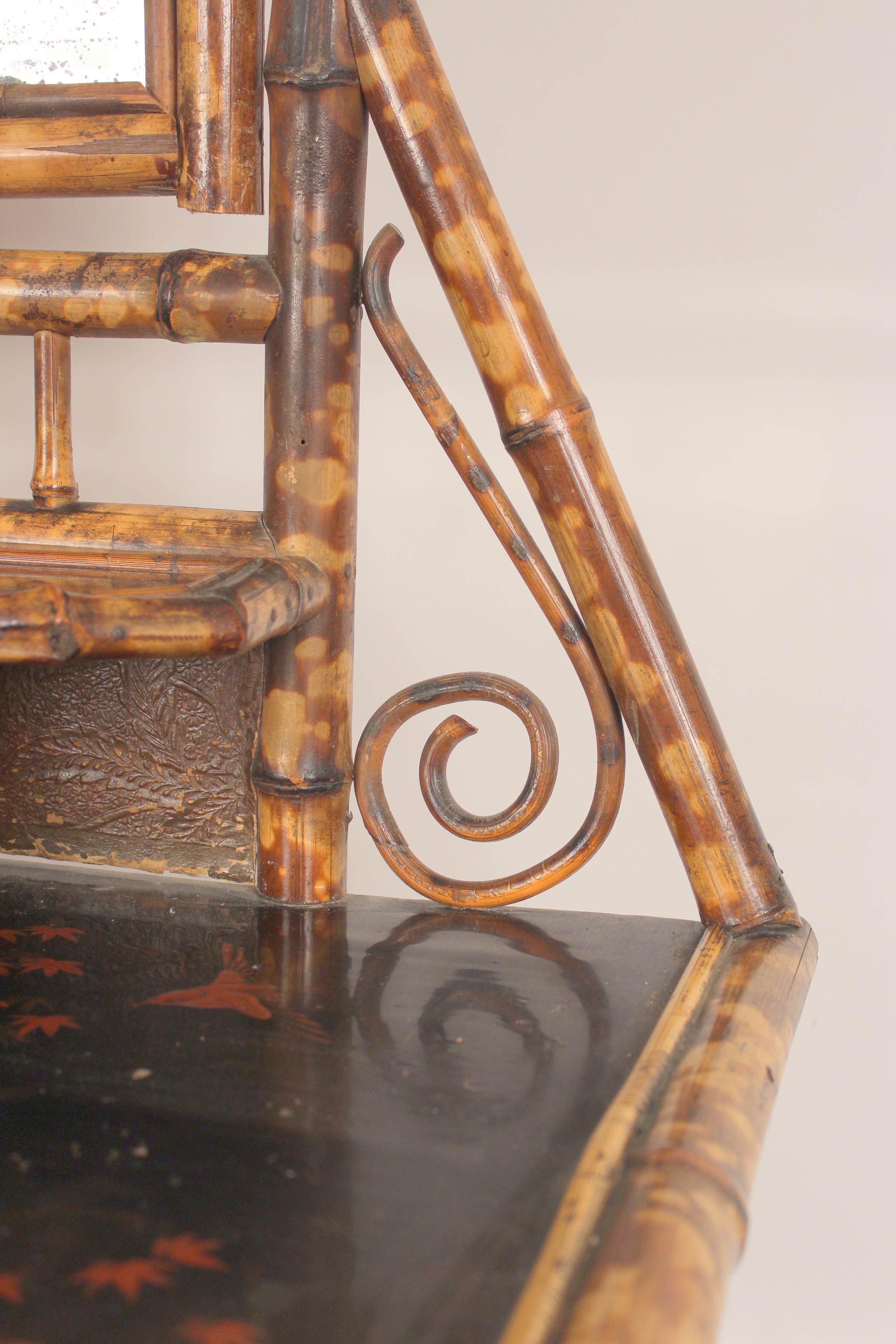 Aesthetic Movement Bamboo and Lacquer Vanity and Chair 3