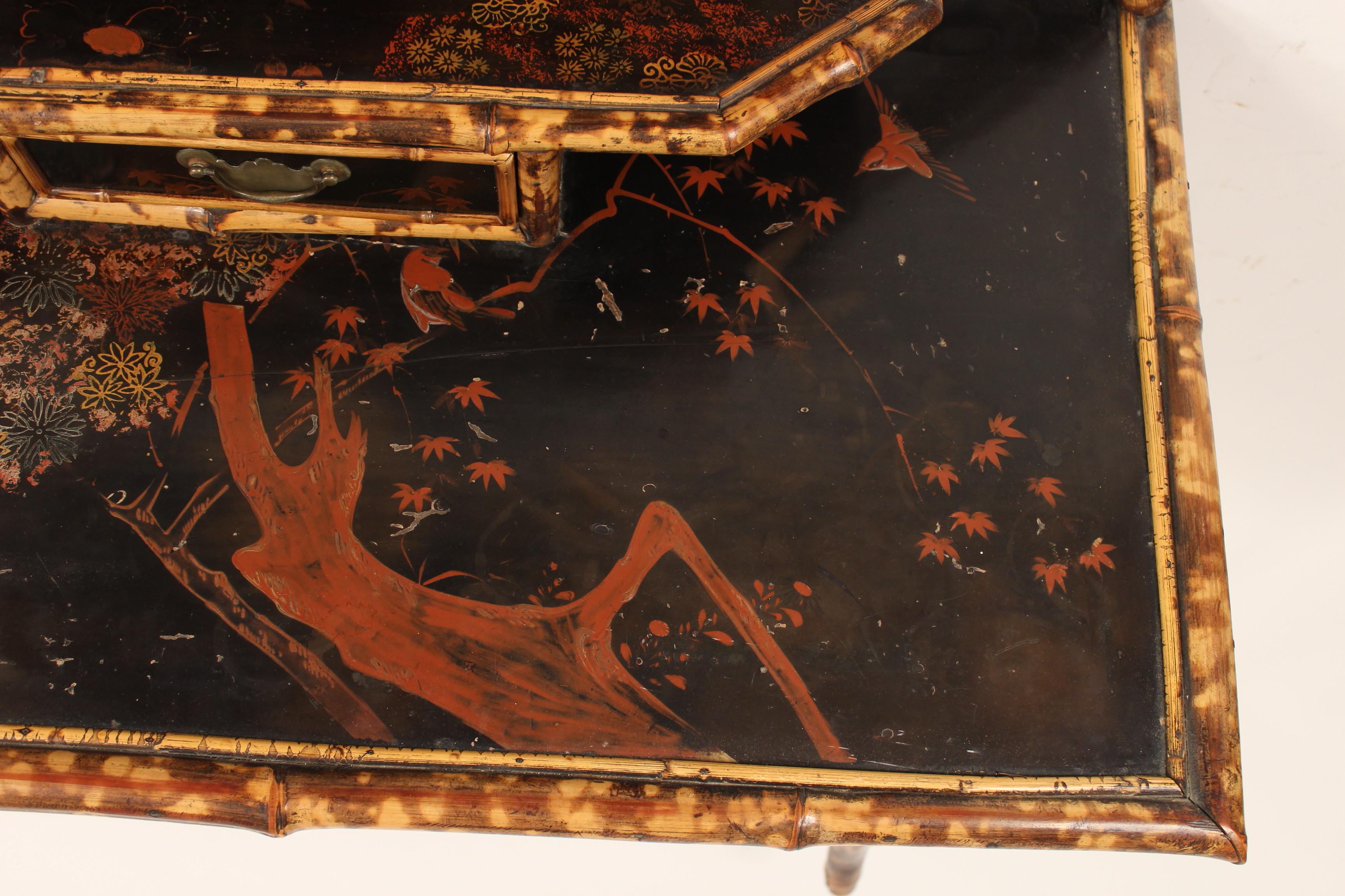 Aesthetic Movement Bamboo and Lacquer Vanity and Chair 6