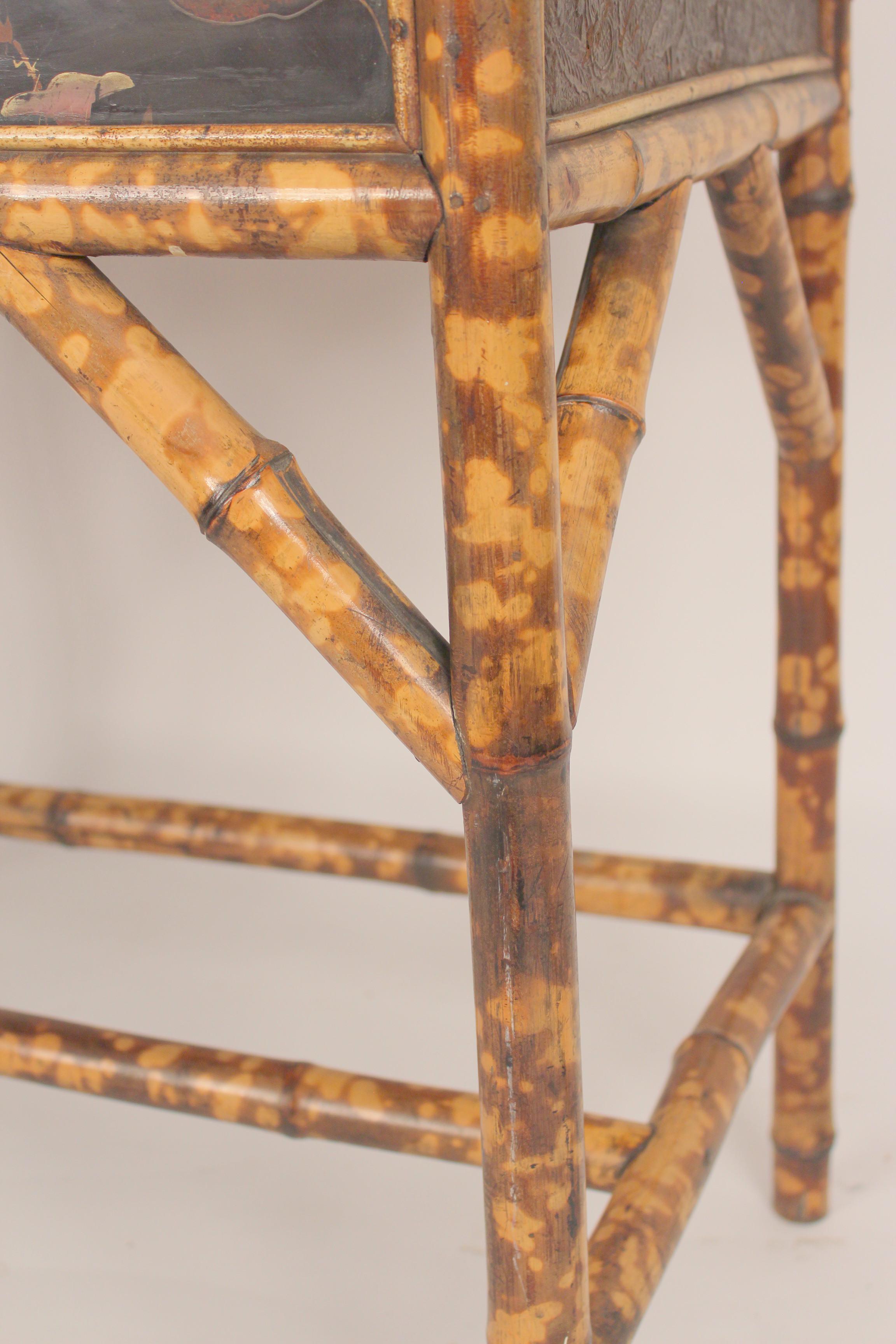 Aesthetic Movement Bamboo and Lacquer Vanity and Chair 2