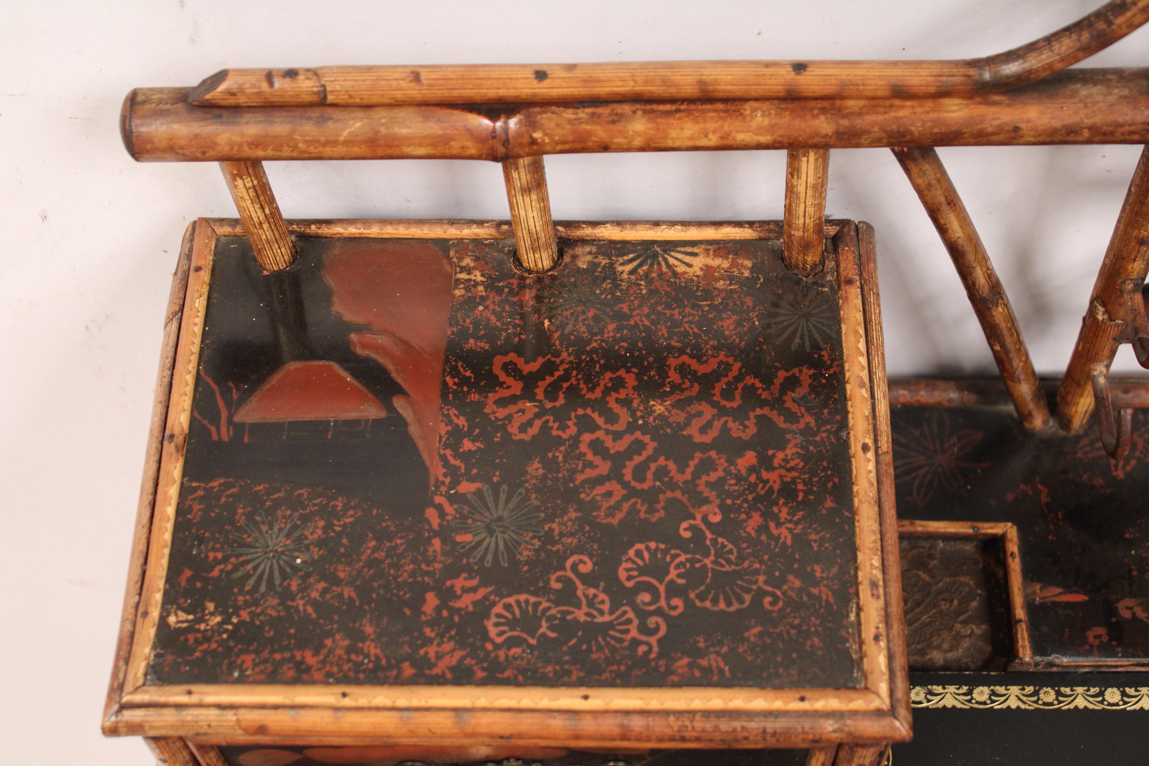 Aesthetic Movement Bamboo and Lacquer Writing Table 2