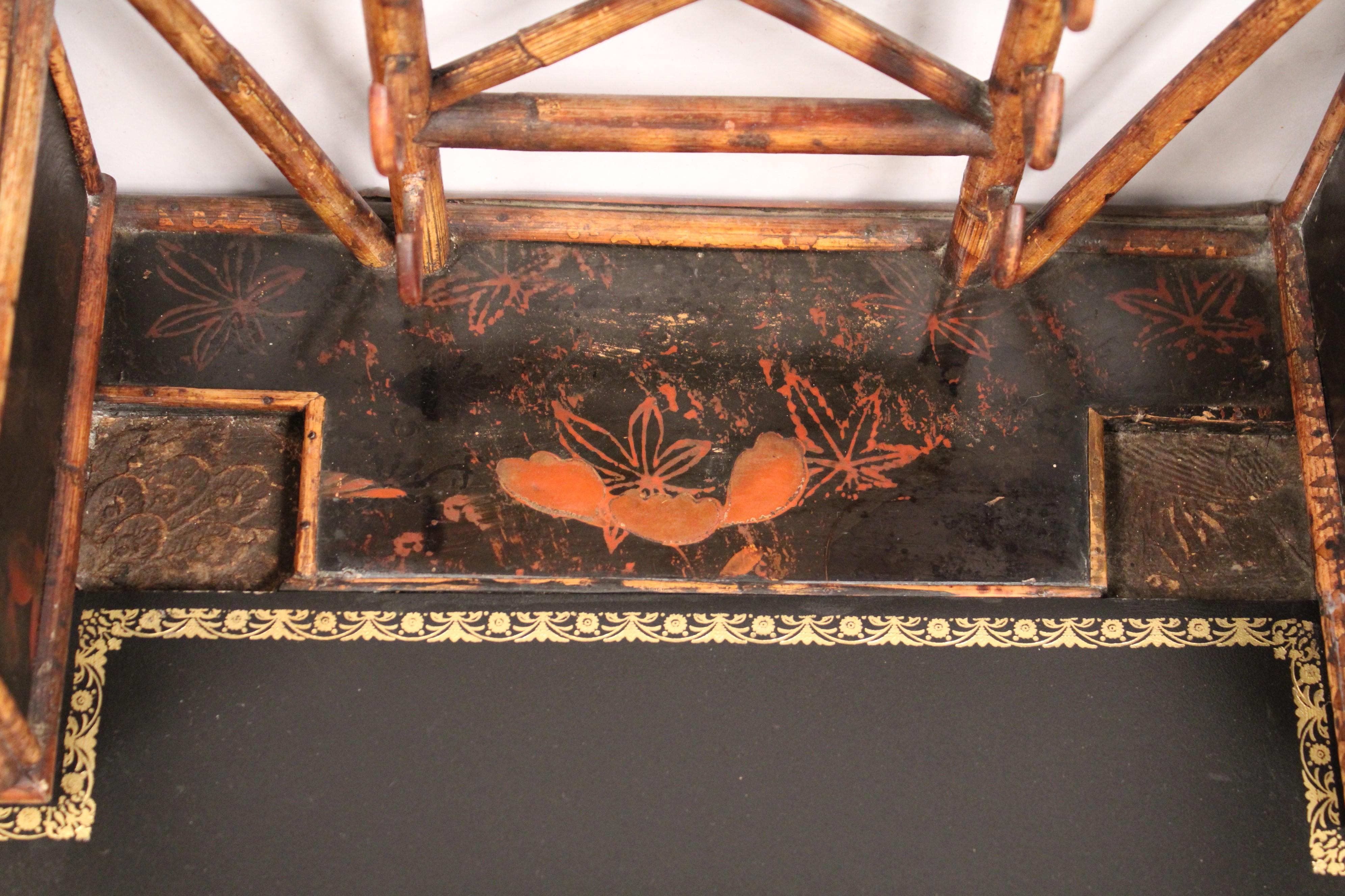 Aesthetic Movement Bamboo and Lacquer Writing Table 3