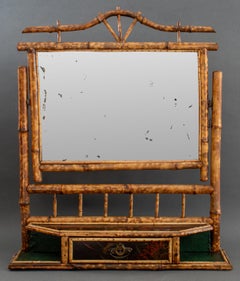 Aesthetic Movement Bamboo Beveled Vanity Mirror