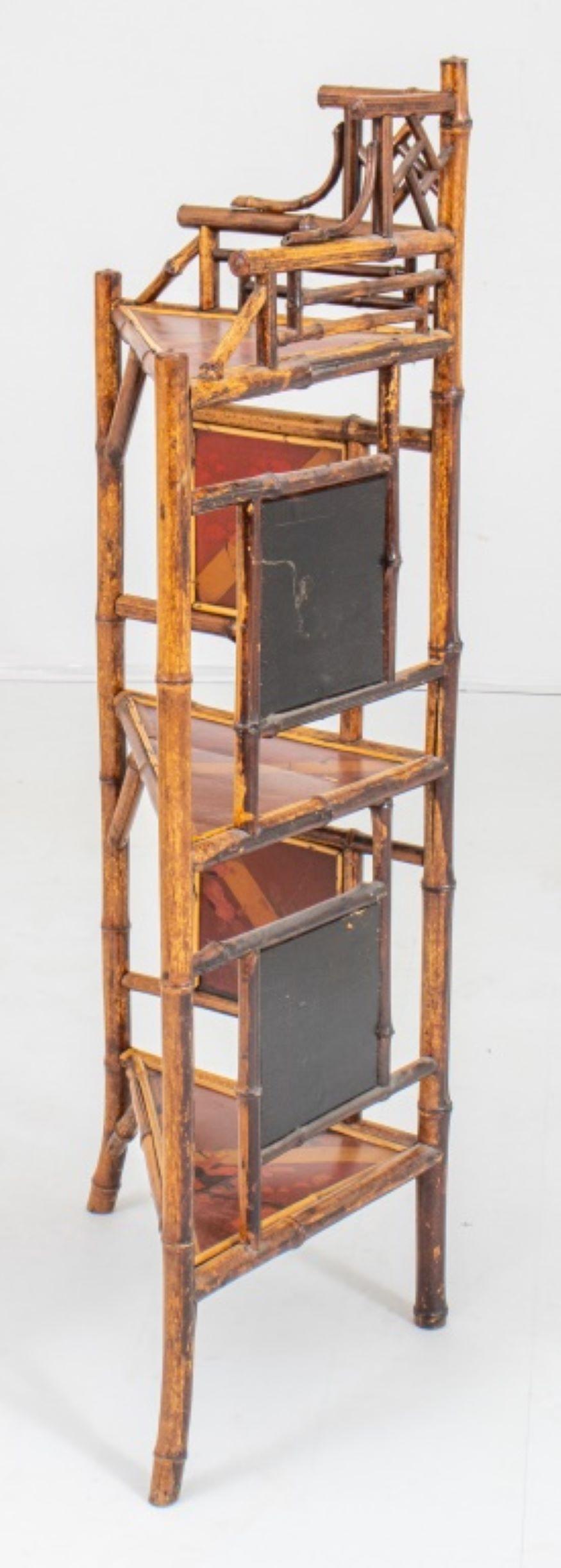 20th Century Aesthetic Movement Bamboo Corner Etagere For Sale