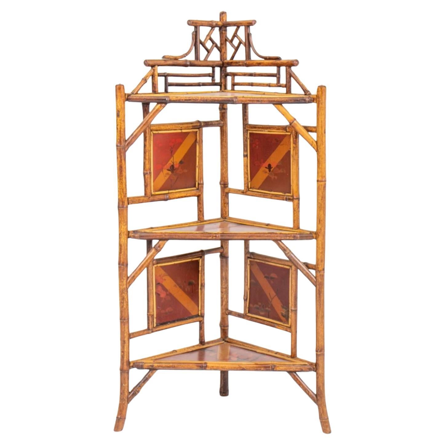 Aesthetic Movement Bamboo Corner Etagere For Sale