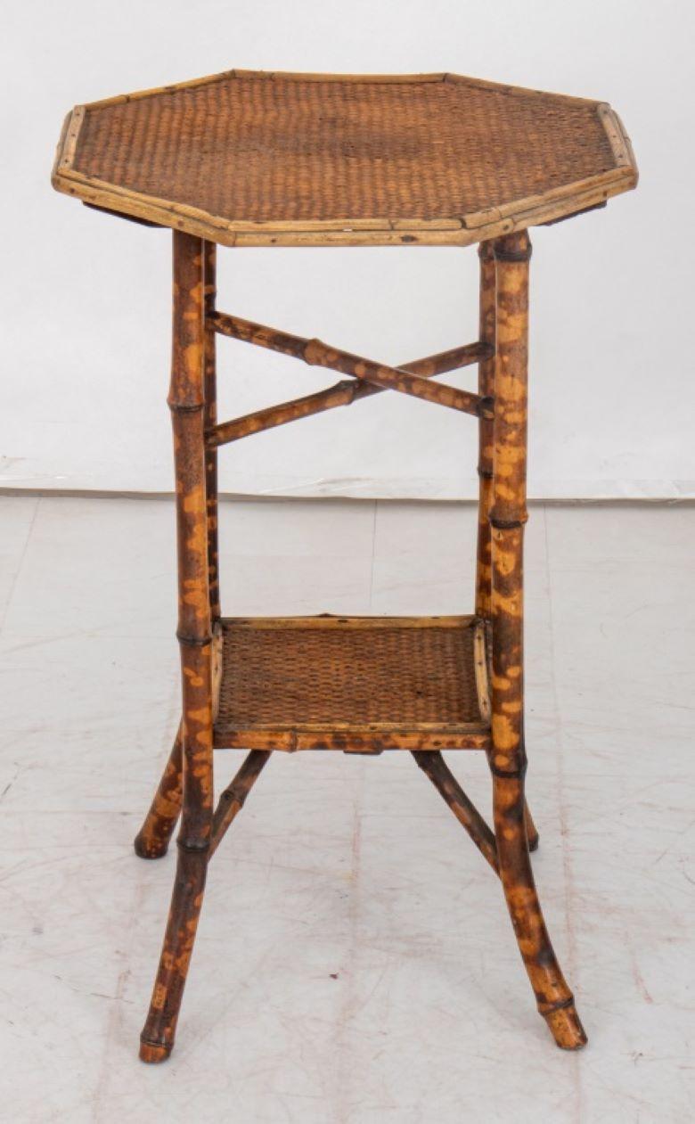 Aesthetic Movement Bamboo Octagonal Top Occasional Table, on four legs conjoined by an undertier.