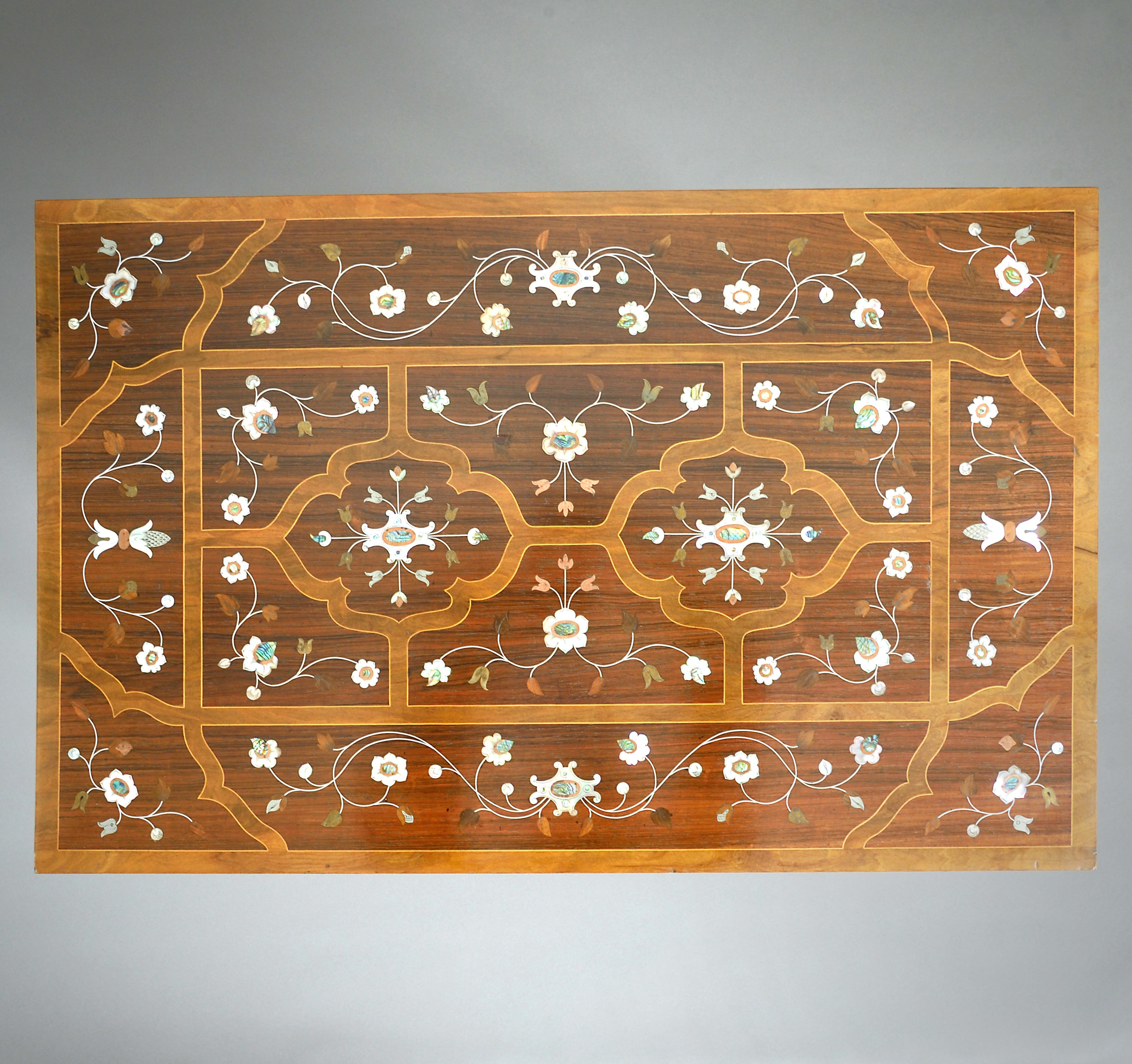 19th Century Aesthetic Movement Black Rosewood Centre Table For Sale