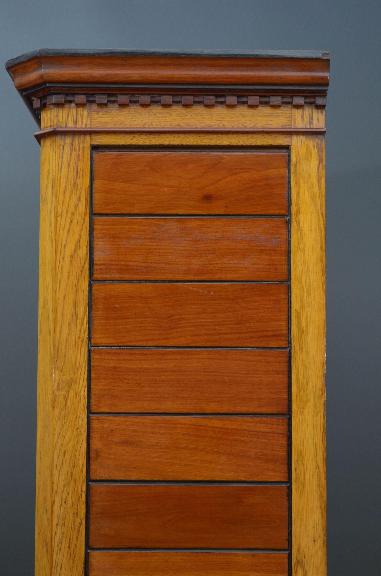 Aesthetic Movement Bookcase in Oak and Mahogany 8