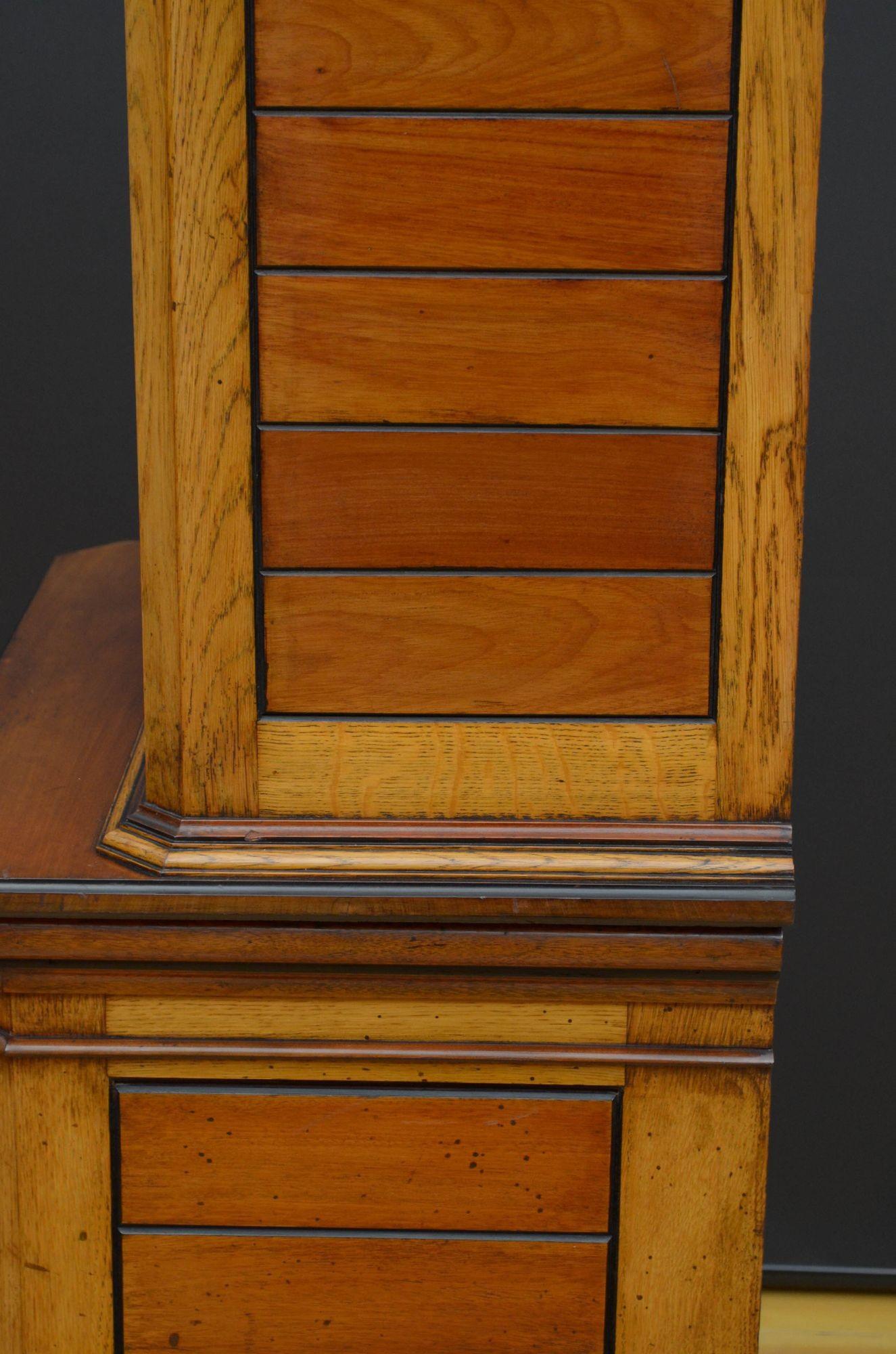 Aesthetic Movement Bookcase in Oak and Mahogany 9