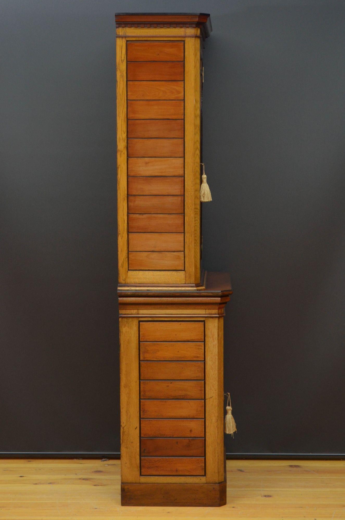 Aesthetic Movement Bookcase in Oak and Mahogany 12