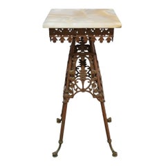 Aesthetic Movement Brass & Onyx Plant Stand C1880