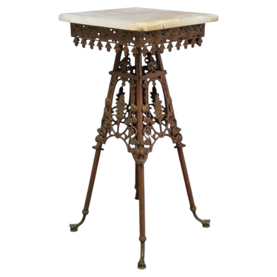 Soporte para plantas de estilo «Movimiento Estético», de latón y ónix, 1880 aprox.