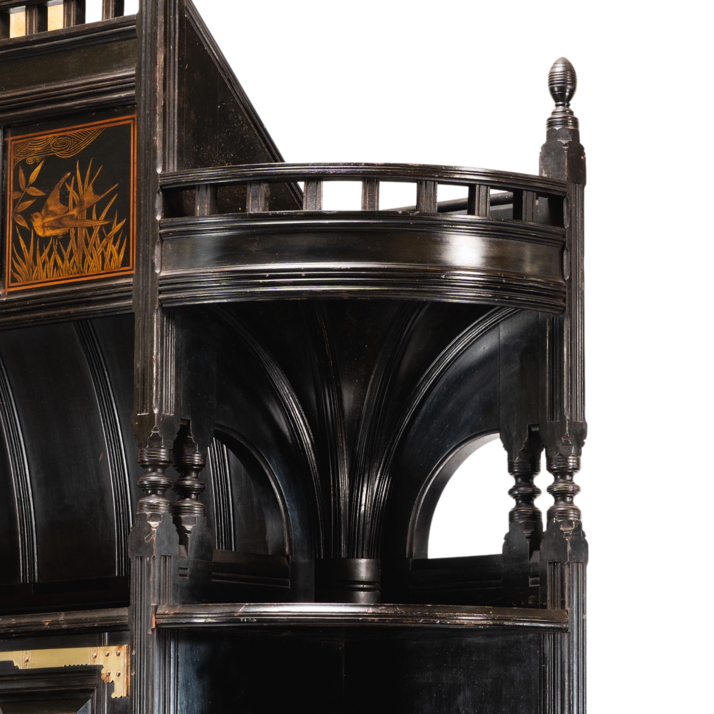 Aesthetic Movement Cabinet by T. E. Collcutt, Made by Collinson & Lock, London For Sale 6