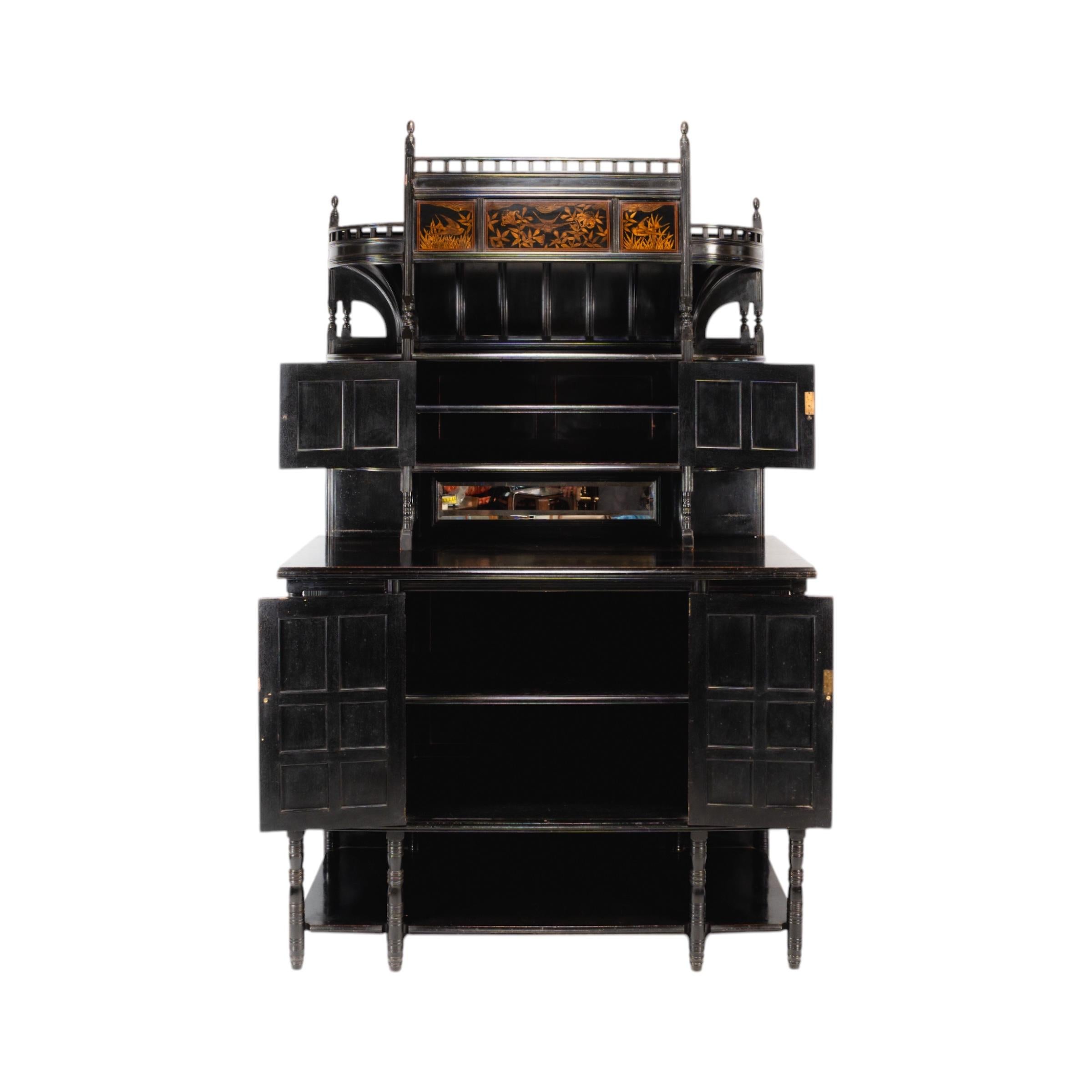 Aesthetic Movement Cabinet Designed by T. E. Collcutt and Made by Collinson & Lock, London
Collcutt designed a number of these cabinets for Collinson & Lock. The first example of this cabinet is in the V&A Collection, accession no.