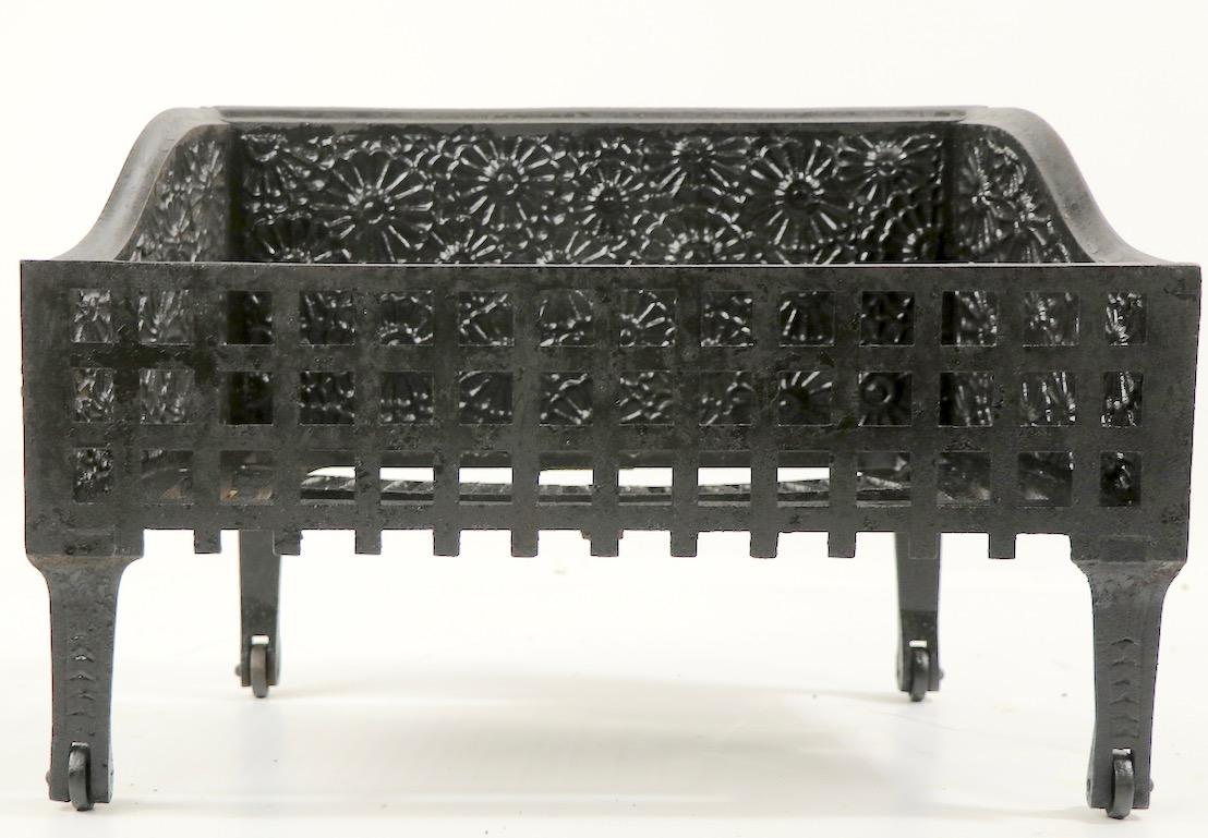 19th Century Aesthetic Movement Cast Iron Fireplace Grate by C. B. Evans