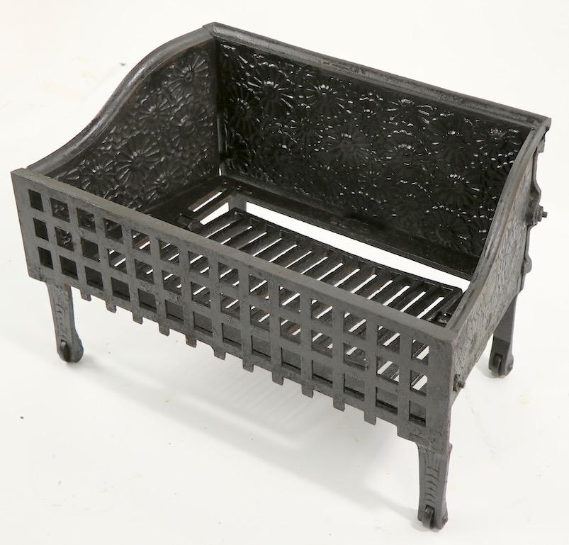 Aesthetic Movement Cast Iron Fireplace Grate by C. B. Evans 1