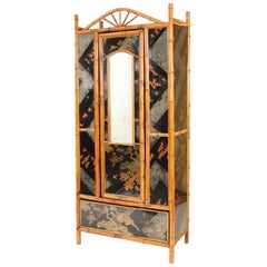 Aesthetic Movement Chinoiserie Decorated Bamboo Armoire