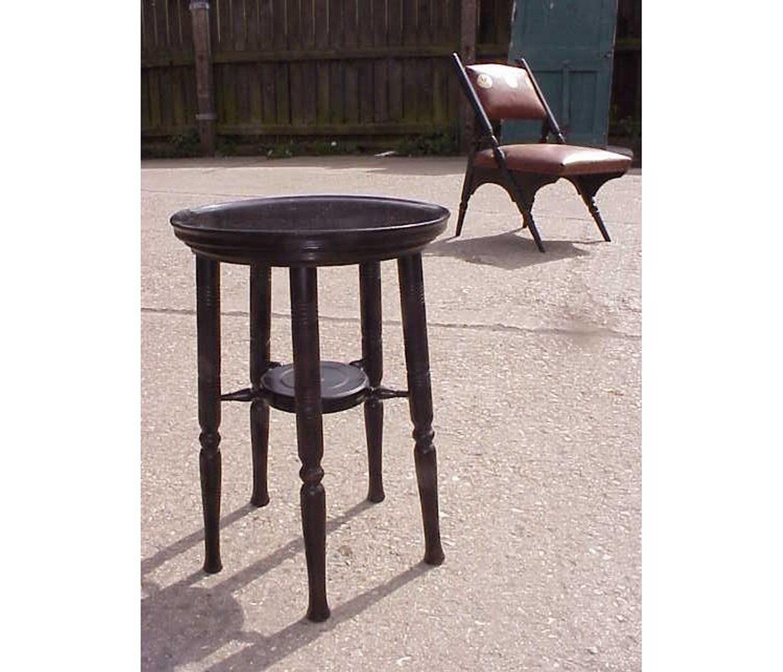 Walnut E W Godwin Attri. Aesthetic Movement Circular Wine or Side Table with Five Legs. For Sale