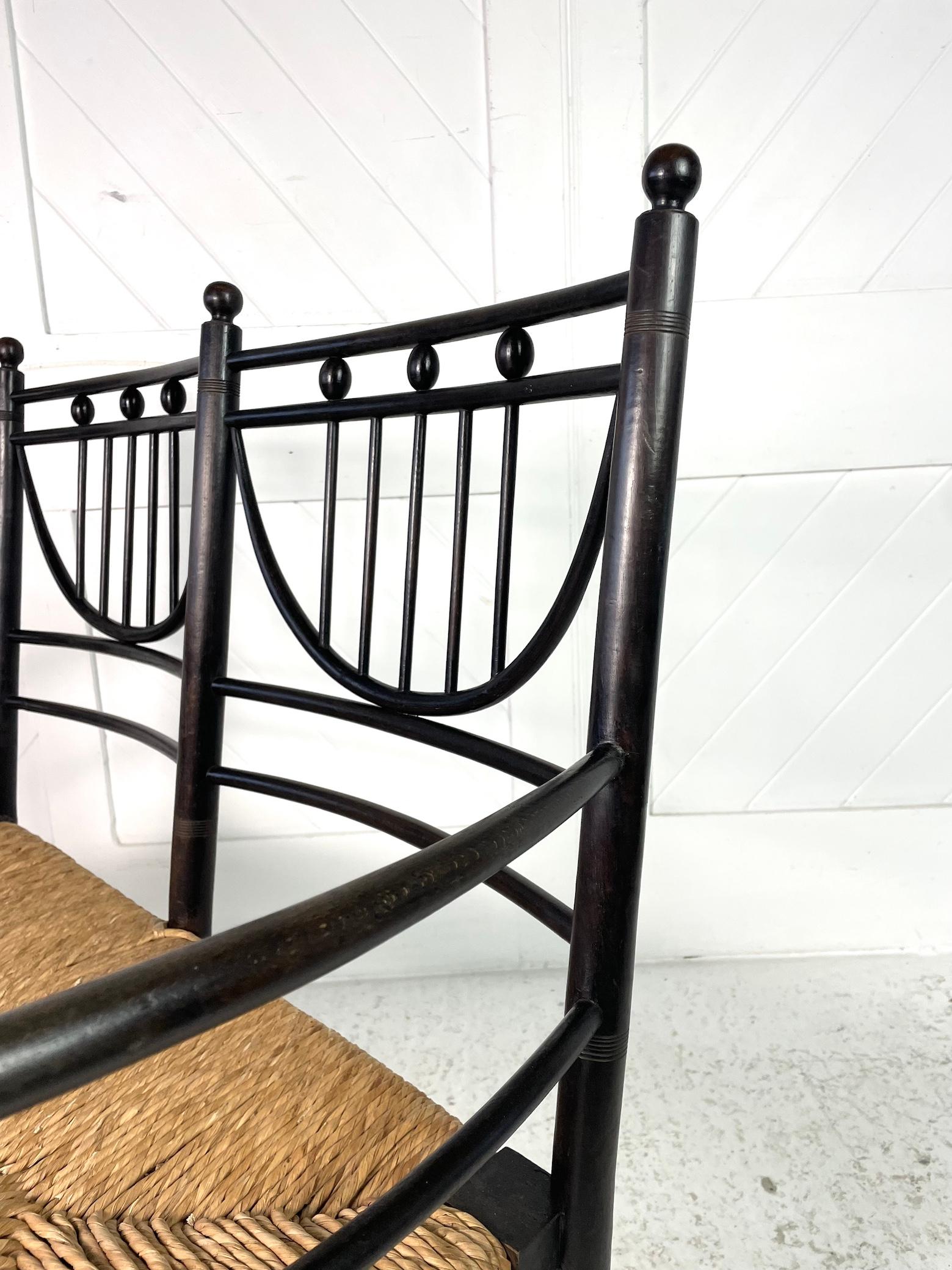 Aesthetic Movement Banco Ebonizado Con Asientos Rush By Heals Inglés en venta