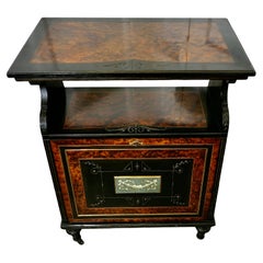 Aesthetic Movement Ebonised & Burr Walnut Music Cabinet A lovely piece