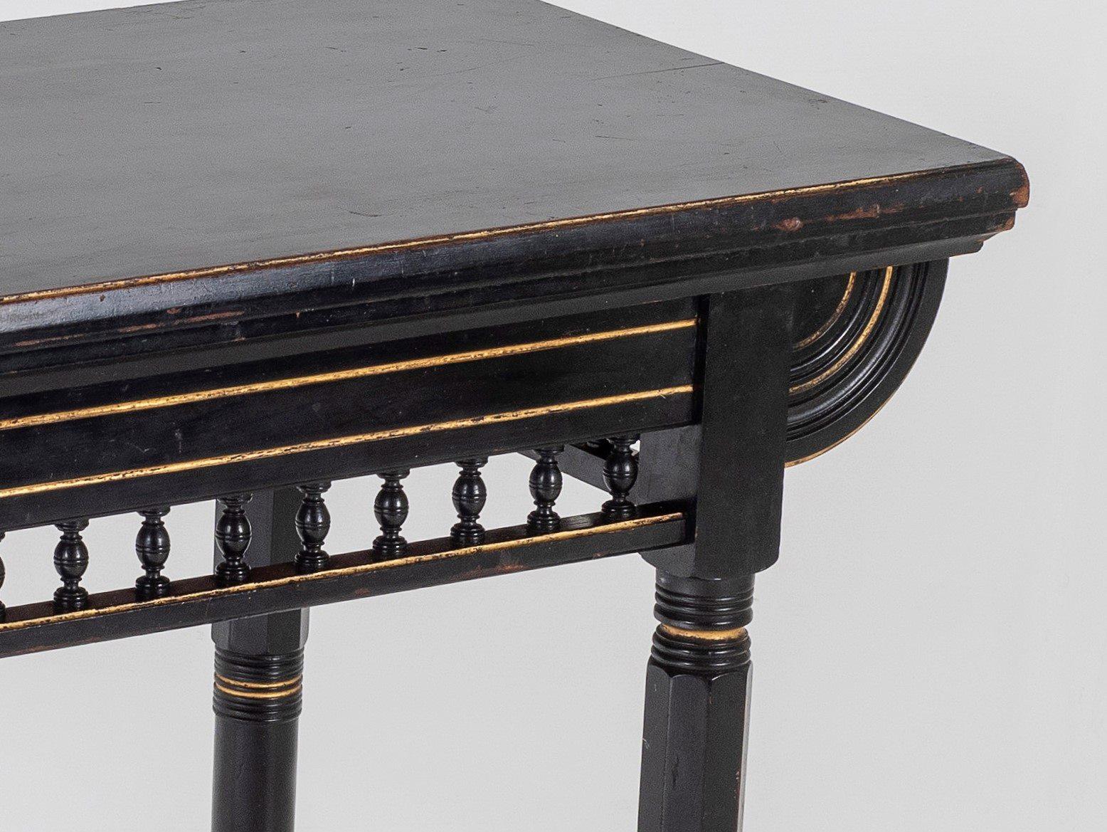 Aesthetic Movement Ebonised Console and Card Table By James Shoolbred London For Sale 4