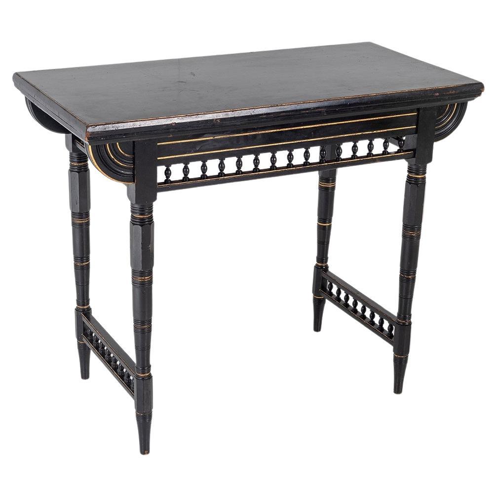 Aesthetic Movement Ebonised Console and Card Table By James Shoolbred London For Sale