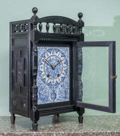 Aesthetic Movement Ebonised Mantel Clock Attributed to Lewis Foreman Day