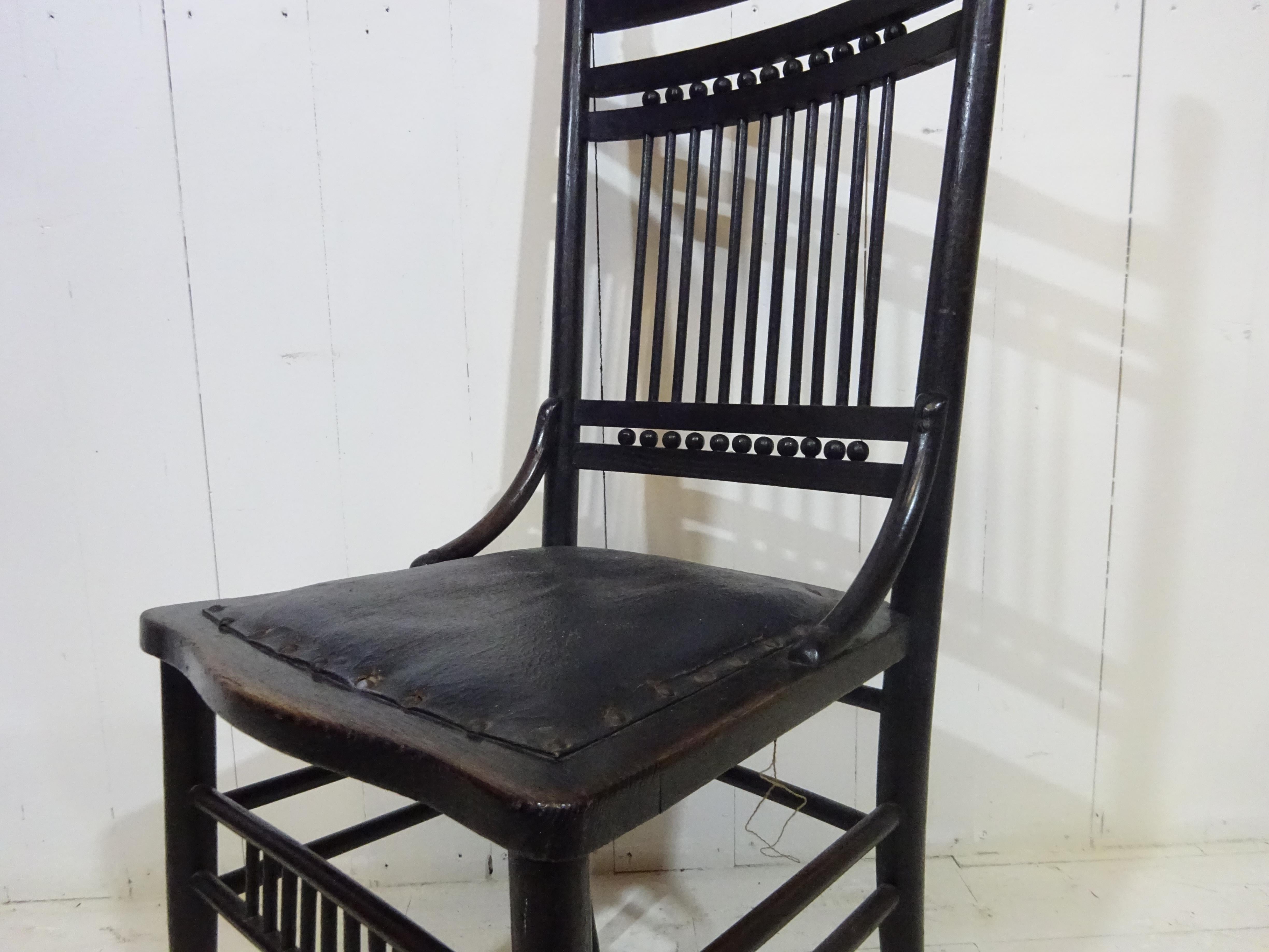 British Aesthetic Movement Ebonised Side Chair Dated 1876 