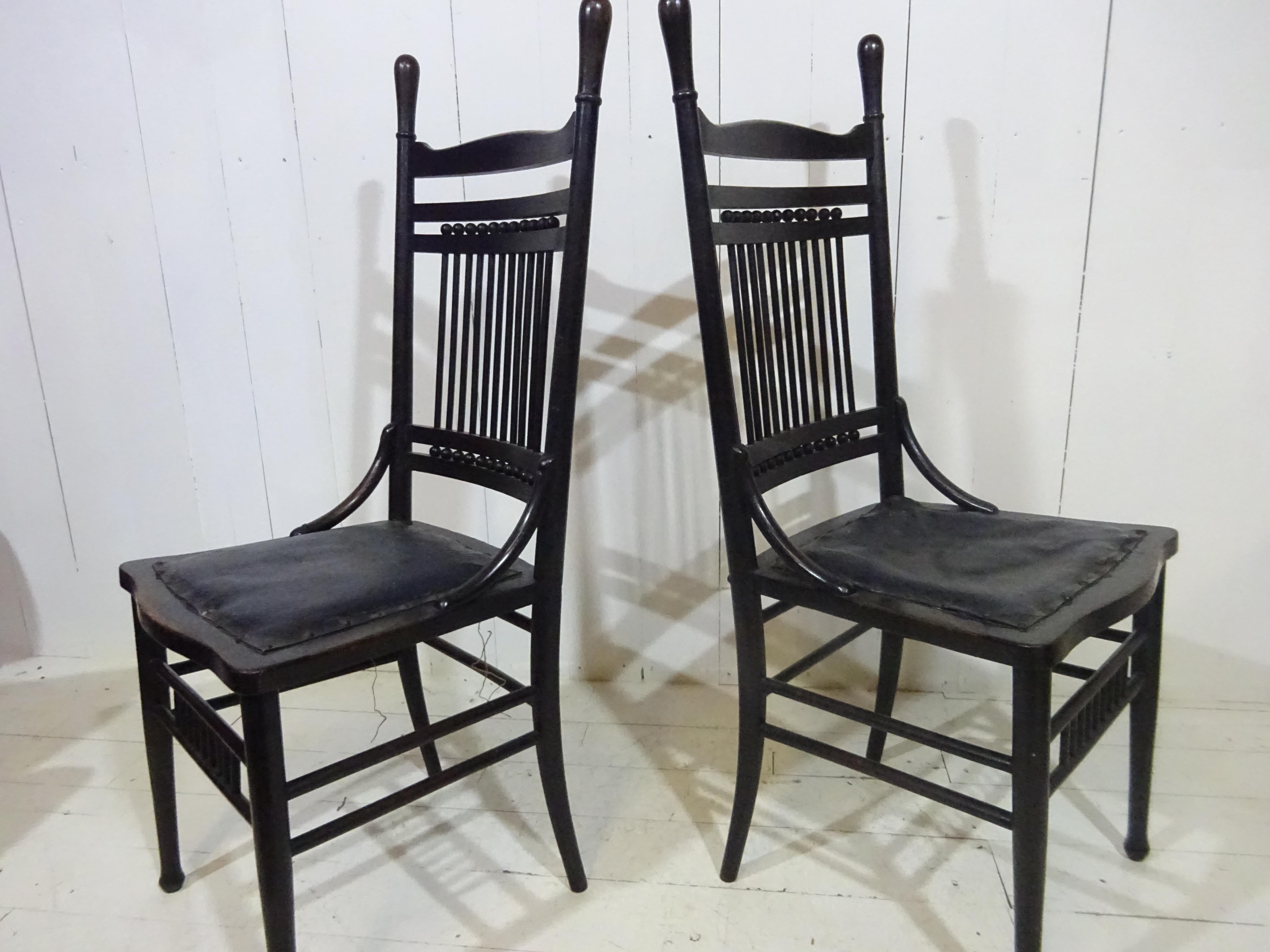 Aesthetic Movement Ebonised Side Chair Dated 1876  1