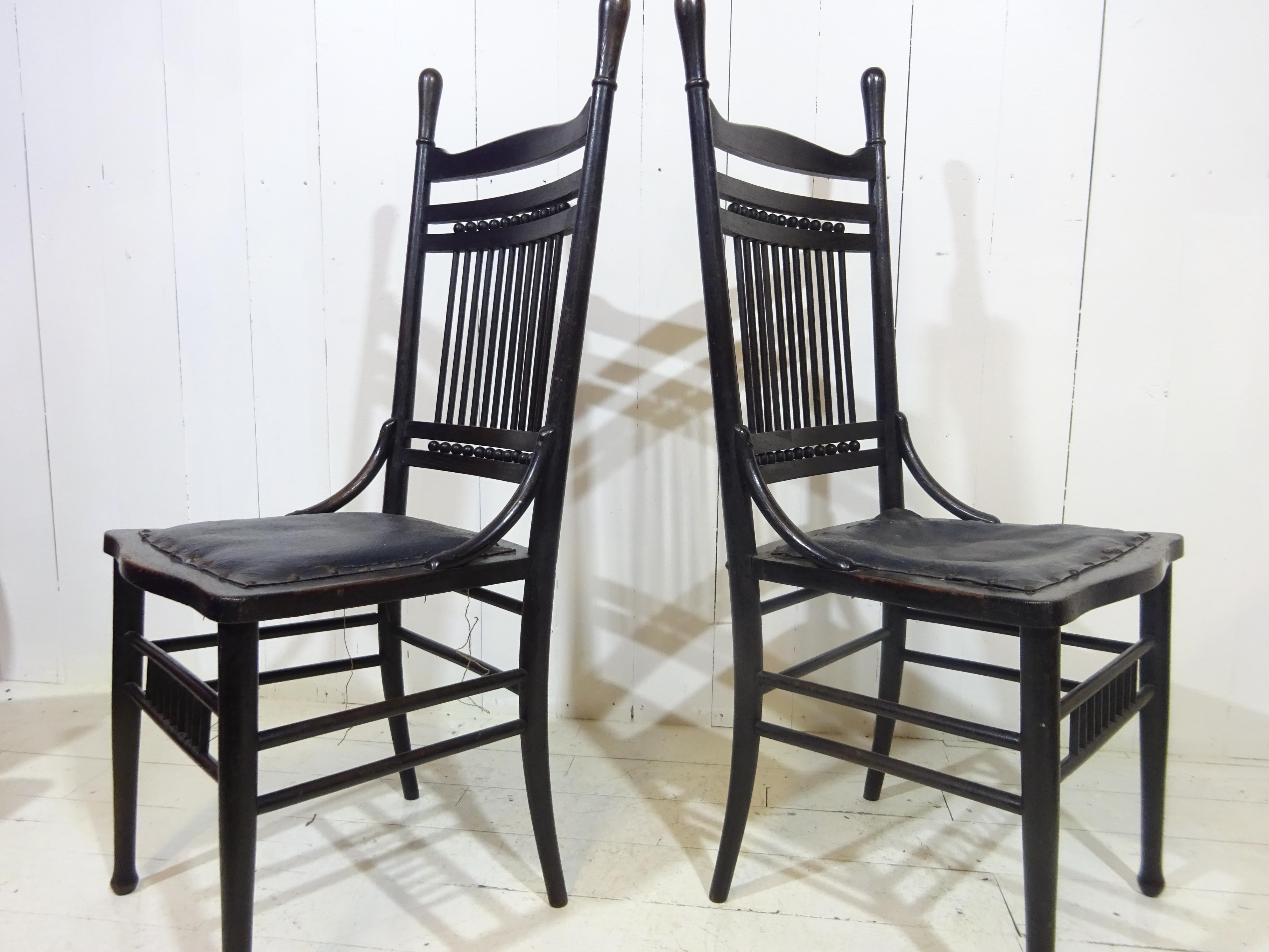 Aesthetic Movement Ebonised Side Chair Dated 1876  2